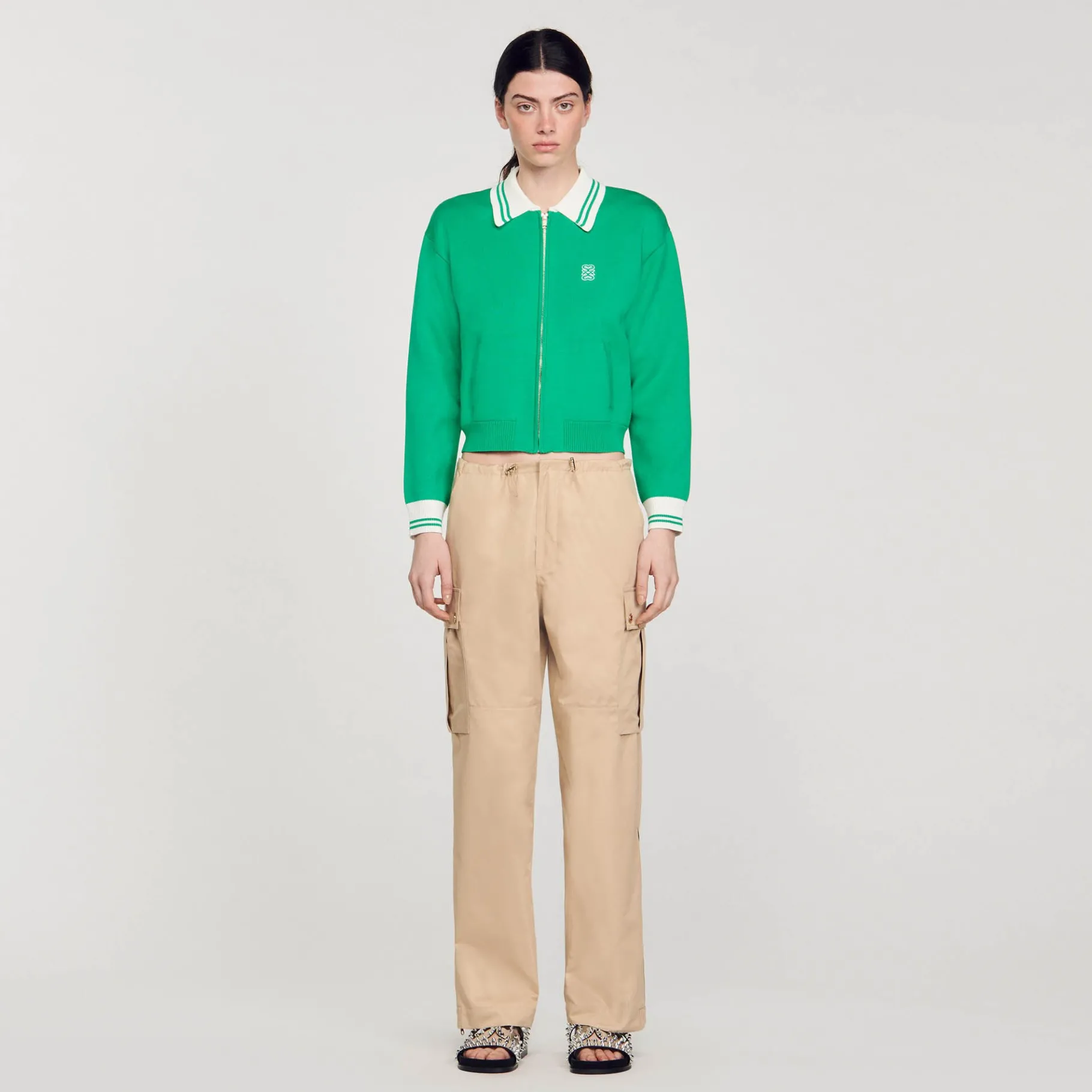 Sale SANDRO Pantalon Cargo Beige
