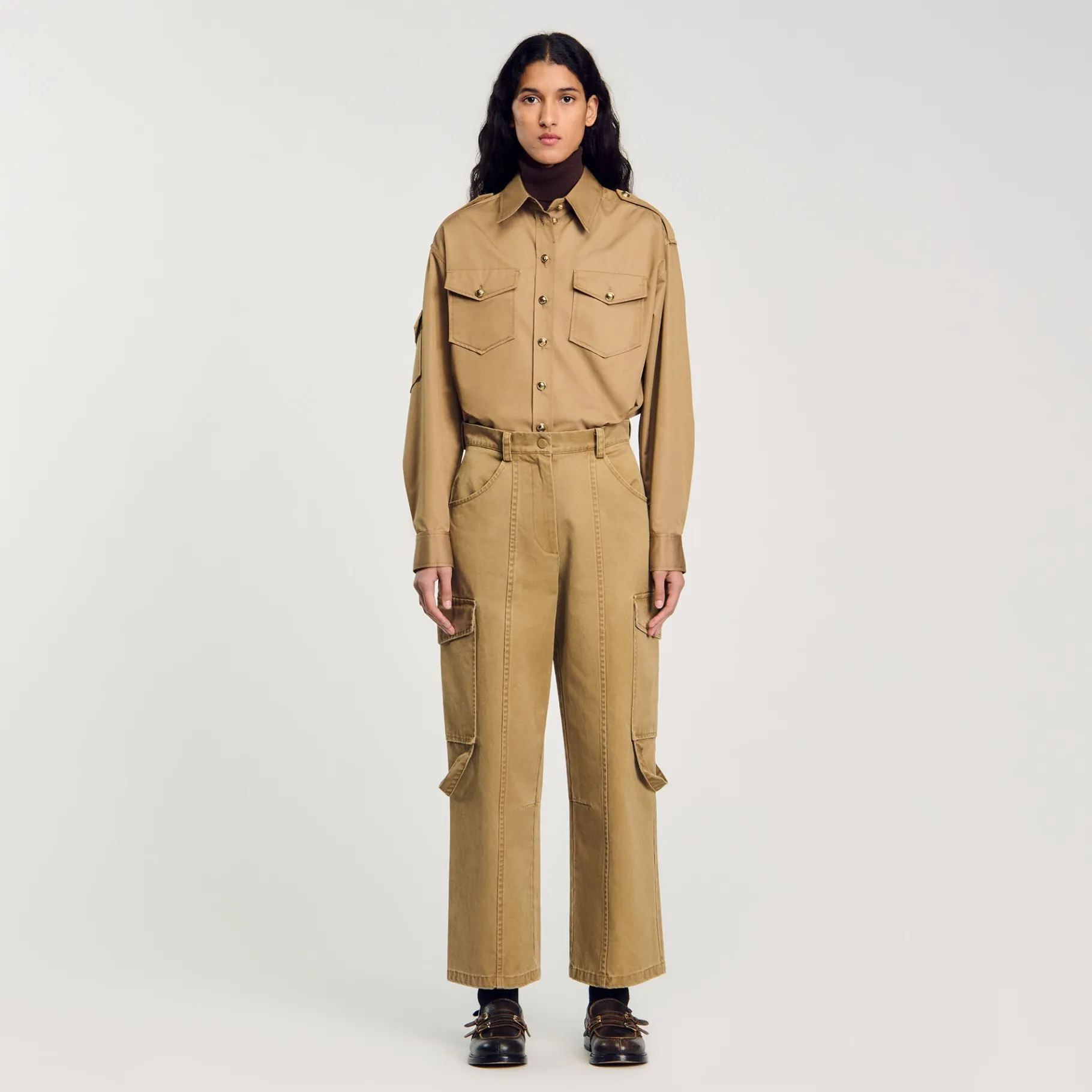 Outlet SANDRO Pantalon Cargo Kaki