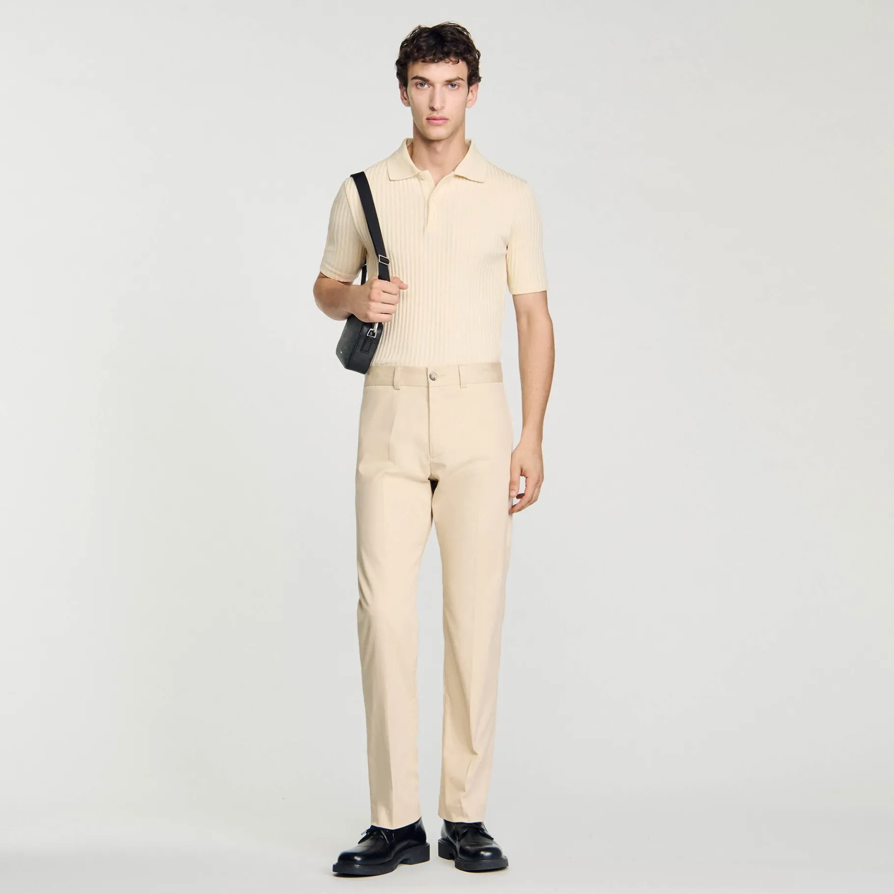 Hot SANDRO Pantalon Chino Droit Ficelle