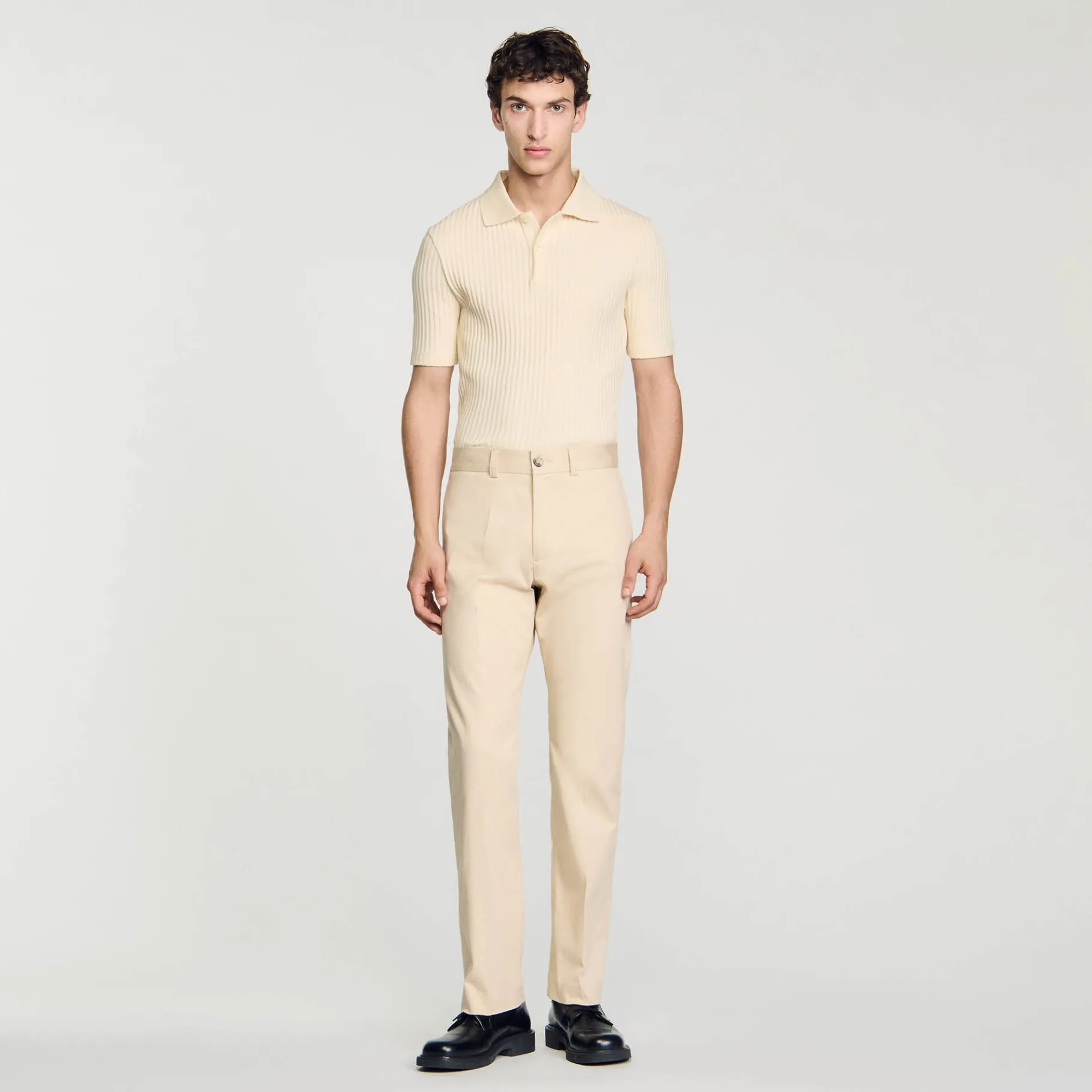 Hot SANDRO Pantalon Chino Droit Ficelle