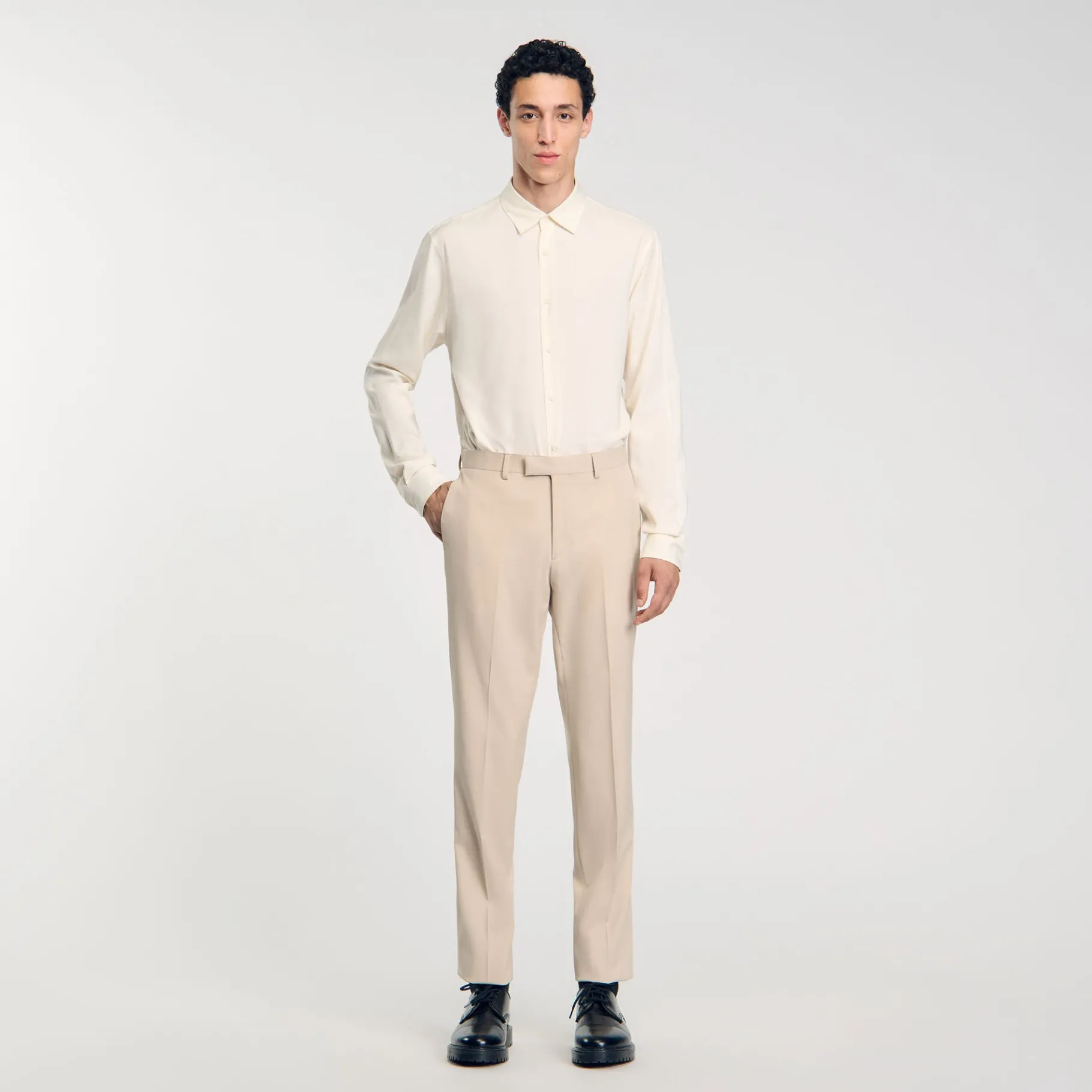 Flash Sale SANDRO Pantalon De Costume Beige Clair