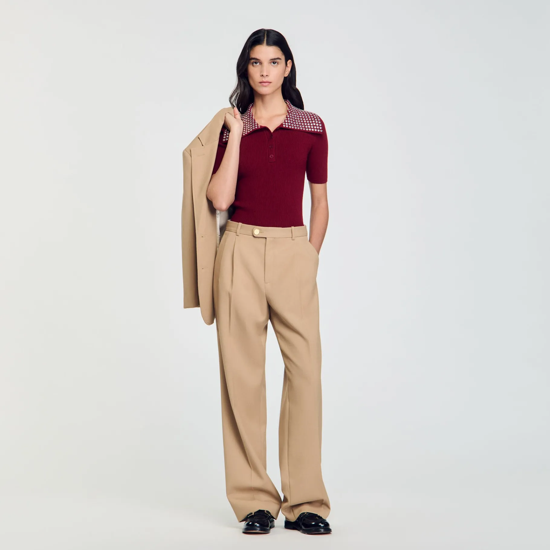 Best Sale SANDRO Pantalon De Costume Sable