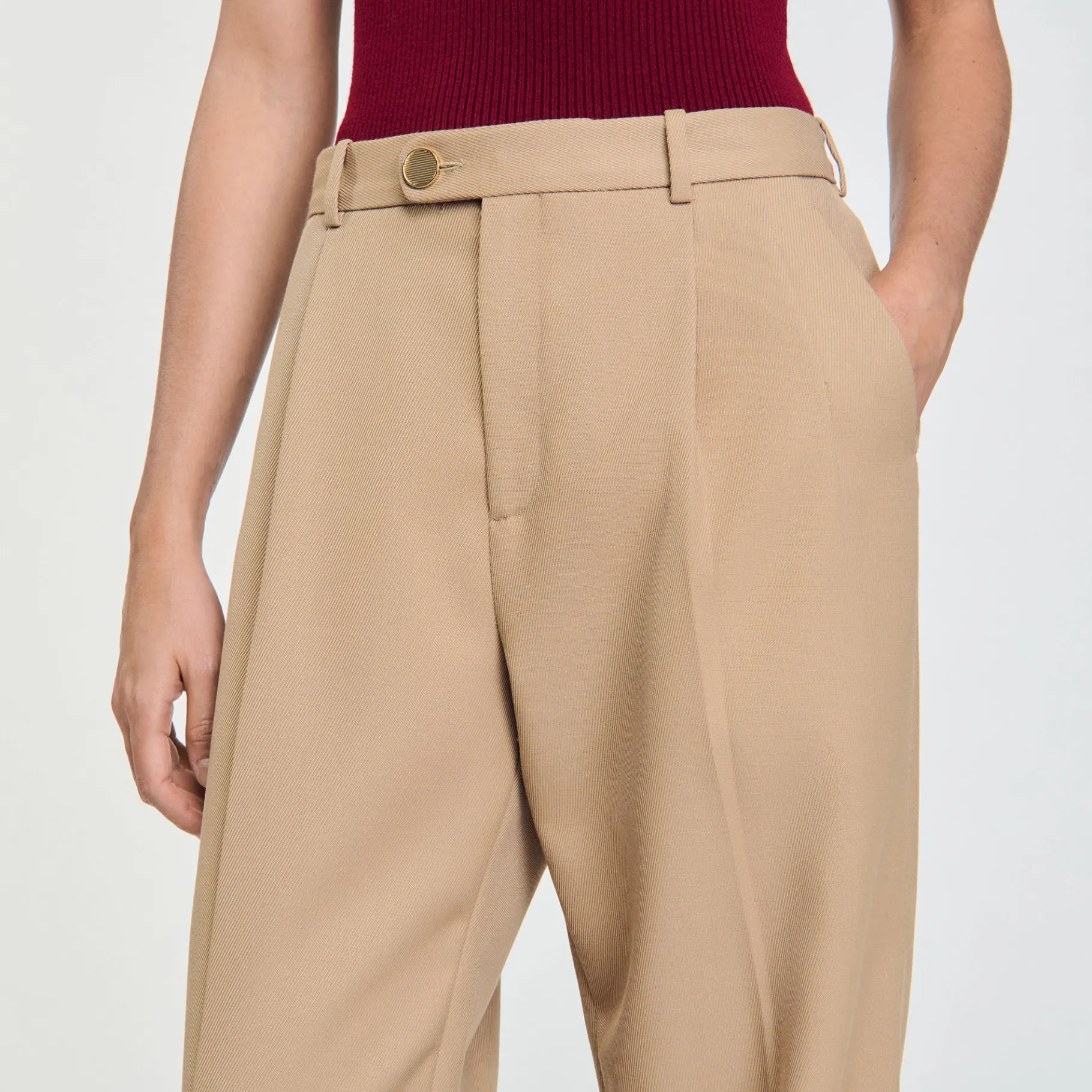 Best Sale SANDRO Pantalon De Costume Sable