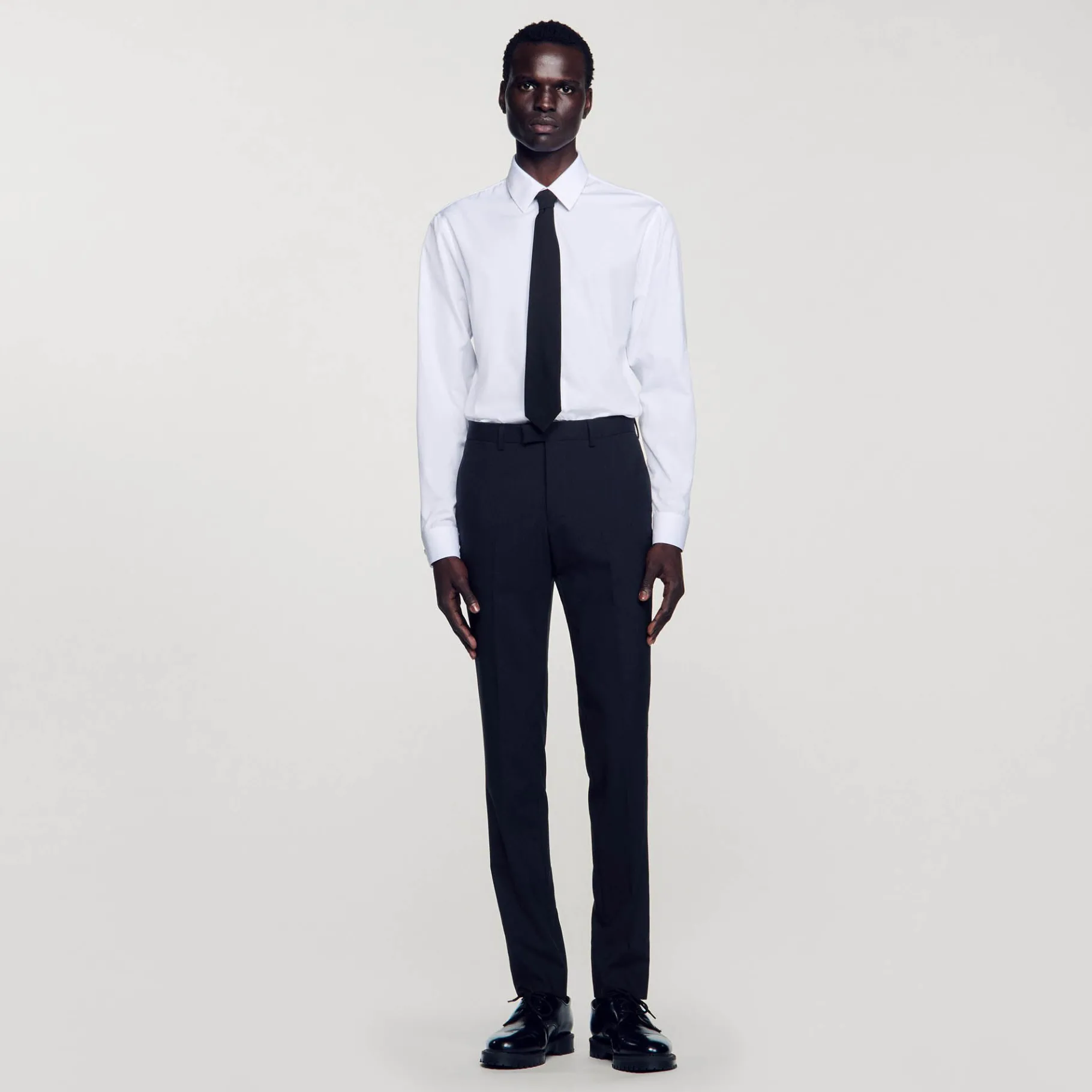 Cheap SANDRO Pantalon De Costume Classique En Laine Marine