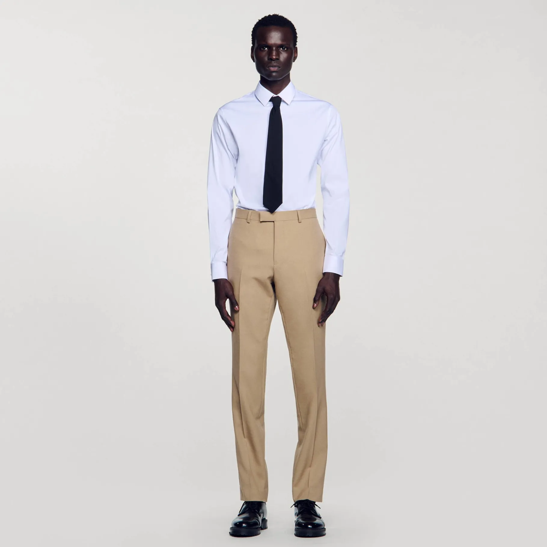 Best SANDRO Pantalon De Costume En Laine Beige