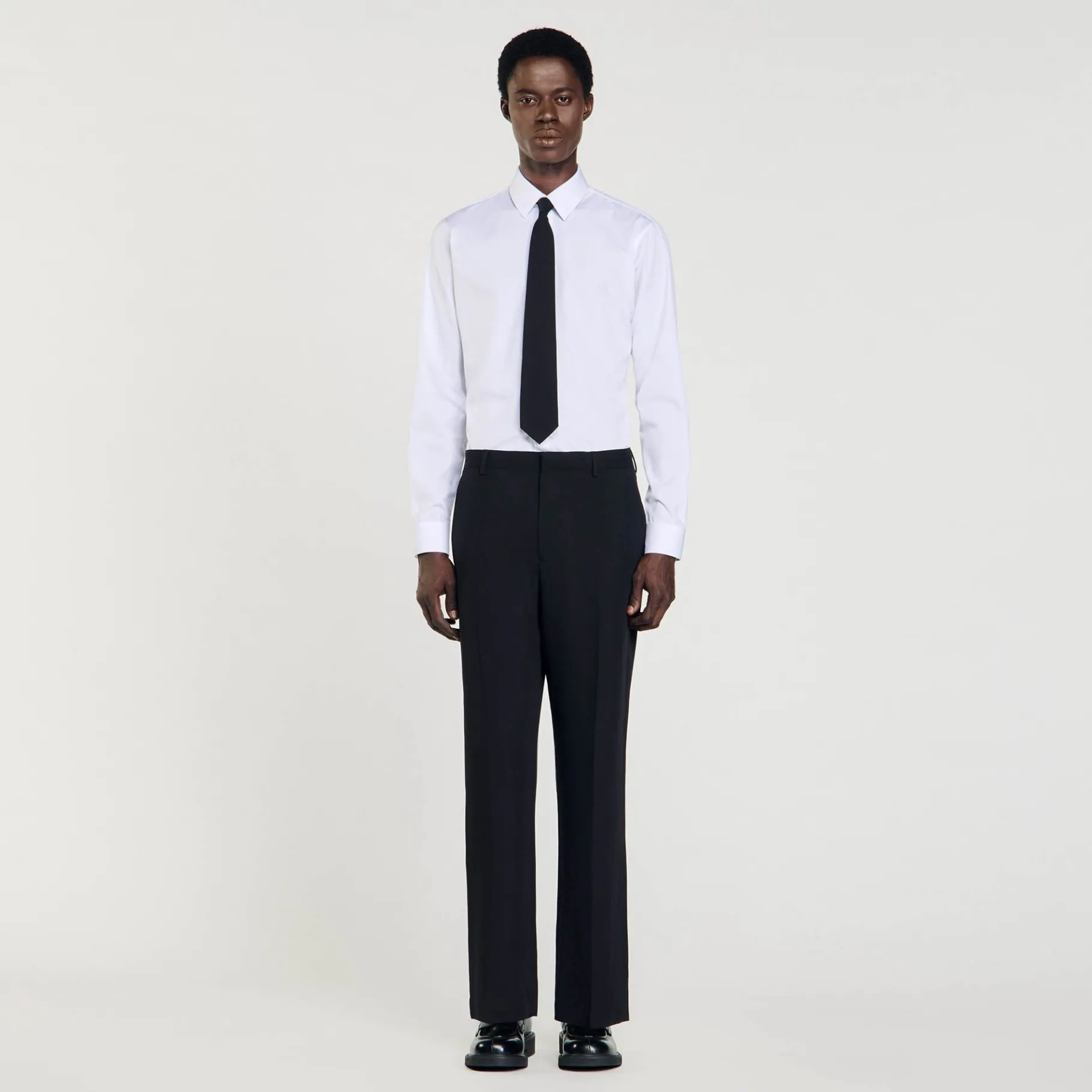 Online SANDRO Pantalon De Costume En Laine Noir