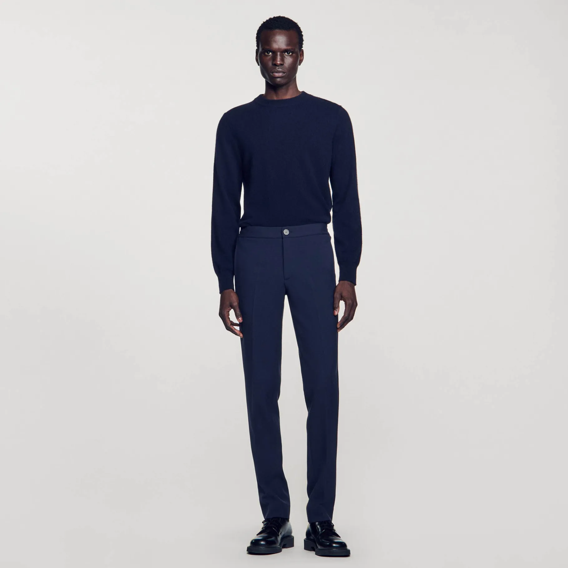 Store SANDRO Pantalon En Jersey Marine