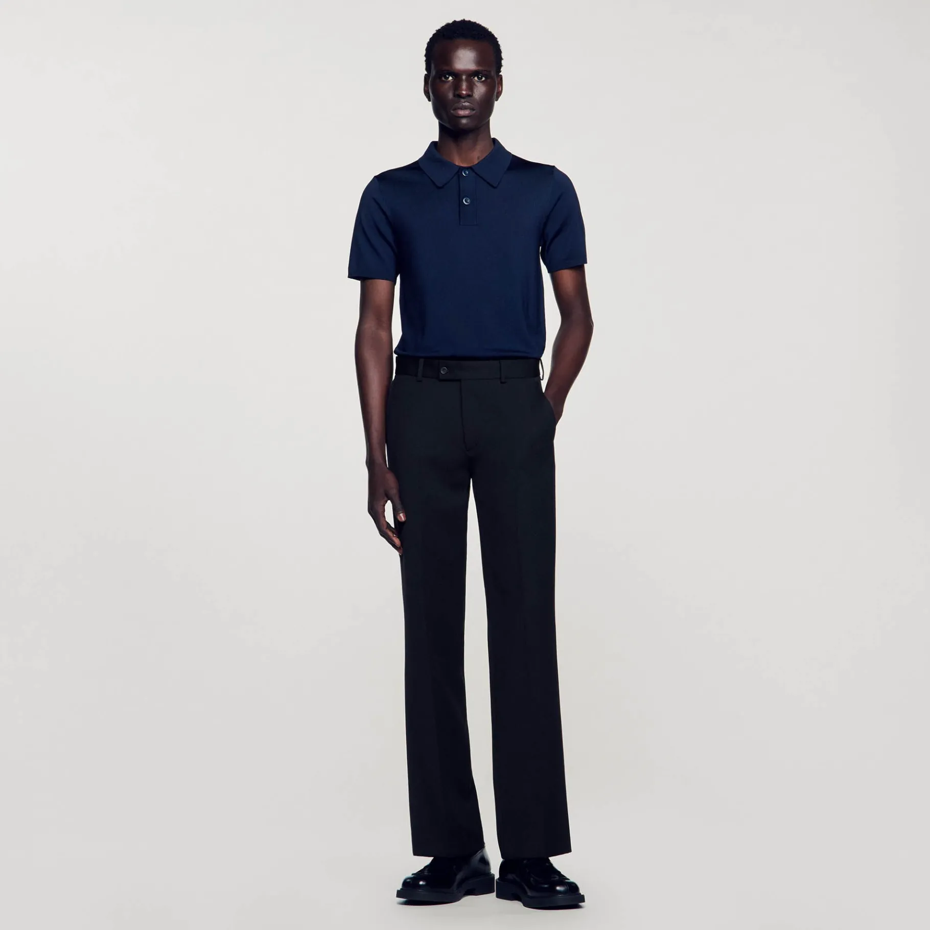 Cheap SANDRO Pantalon En Laine Mélangée Noir