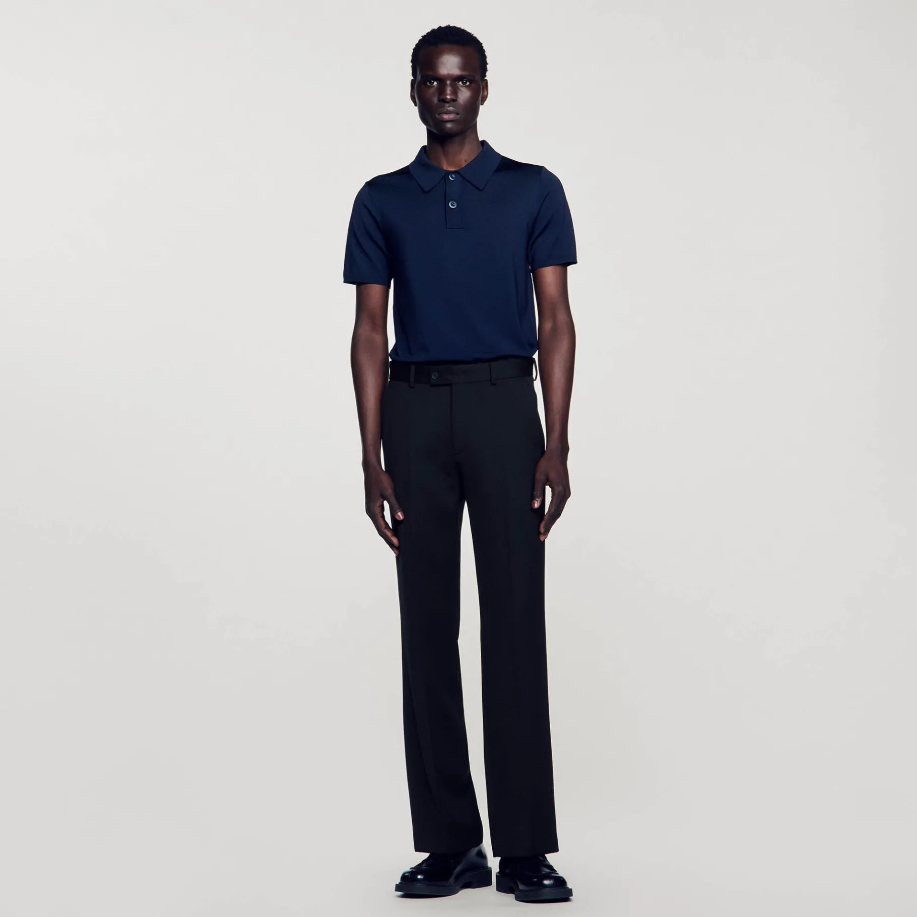 Cheap SANDRO Pantalon En Laine Mélangée Noir