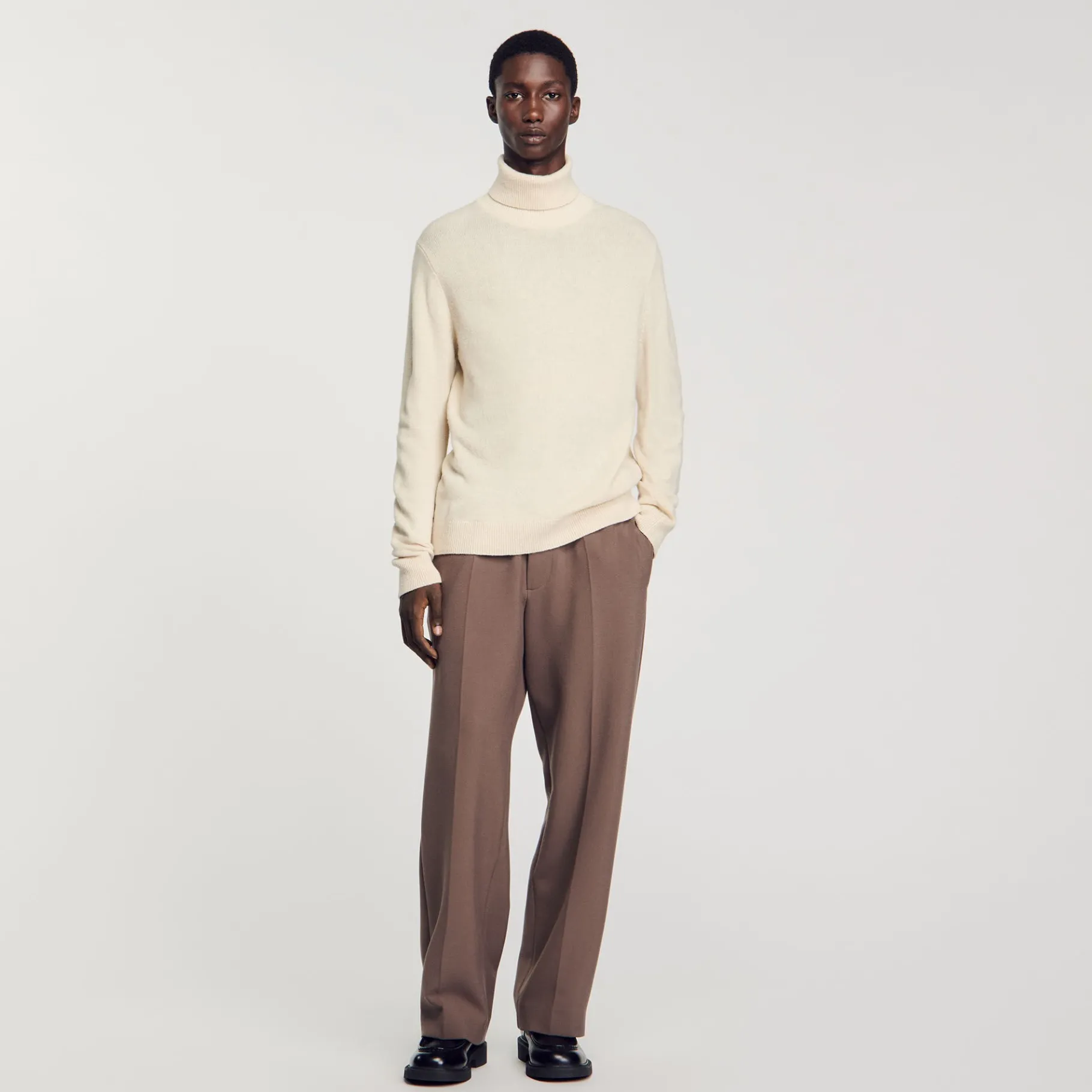 Sale SANDRO Pantalon Large Taupe