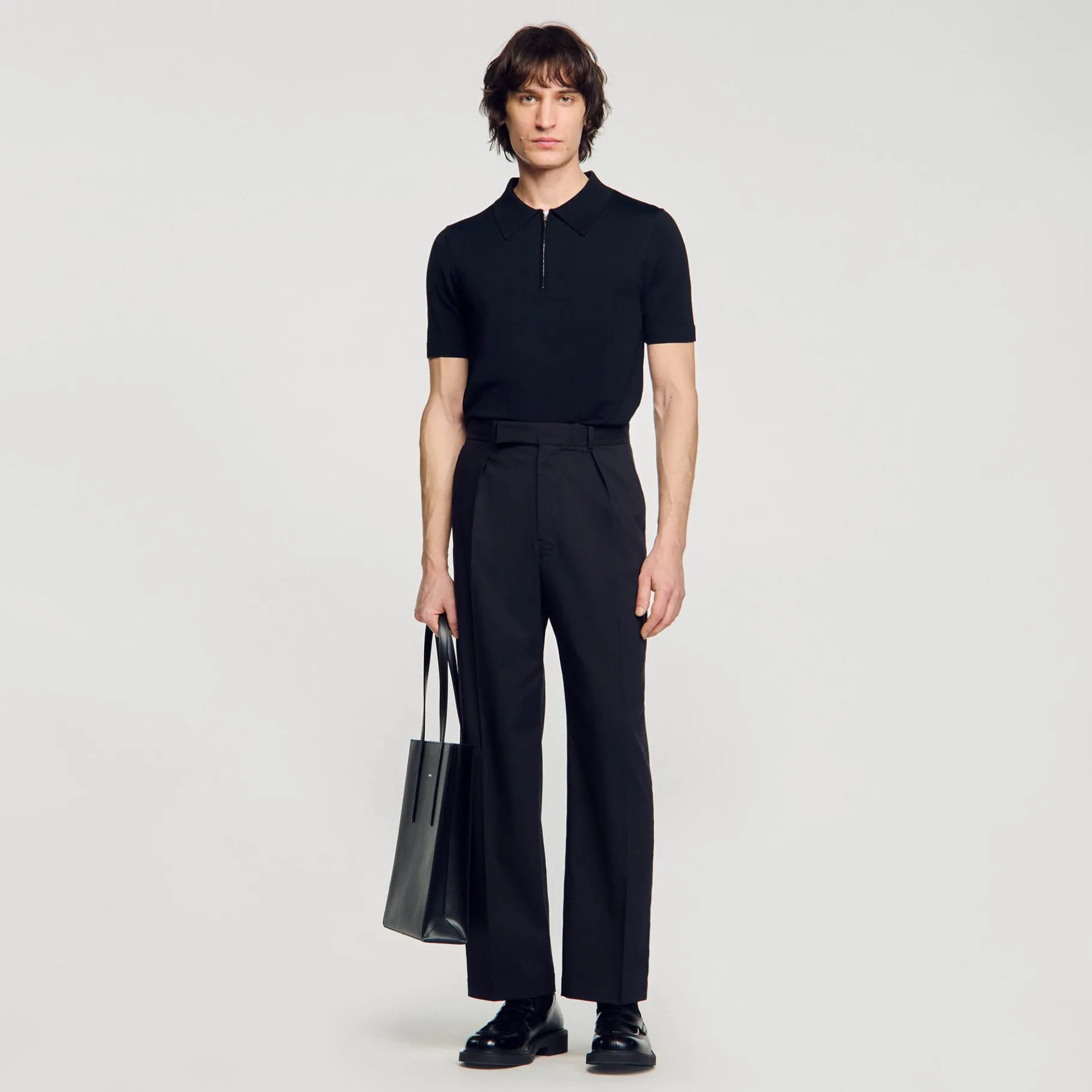 Outlet SANDRO Pantalon Large Noir