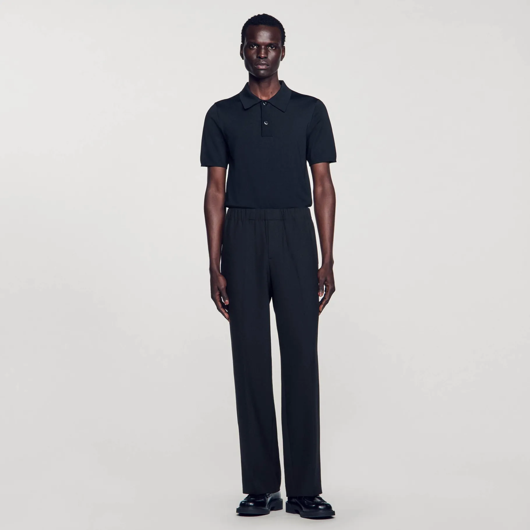 Best Sale SANDRO Pantalon Large Noir