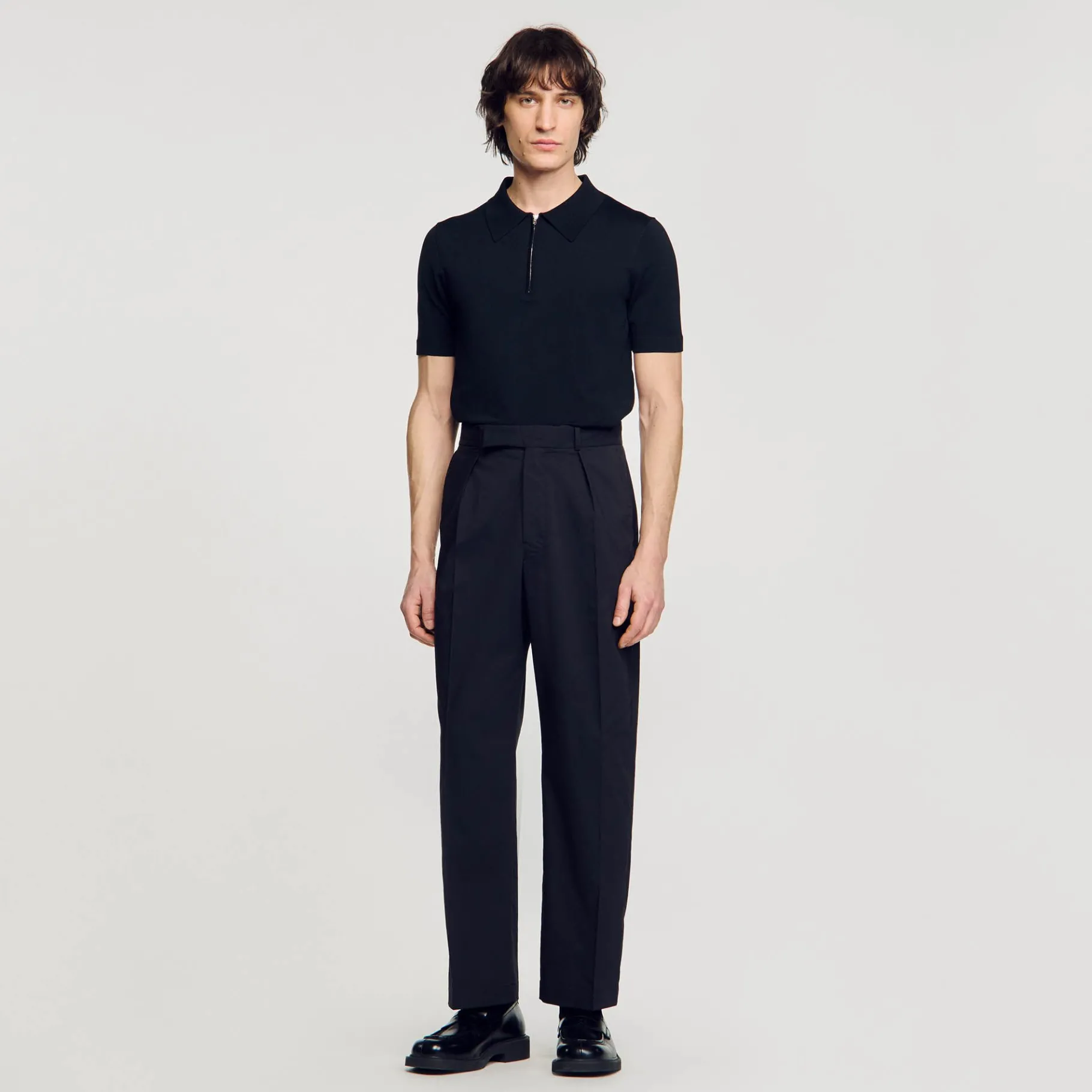 Outlet SANDRO Pantalon Large Noir