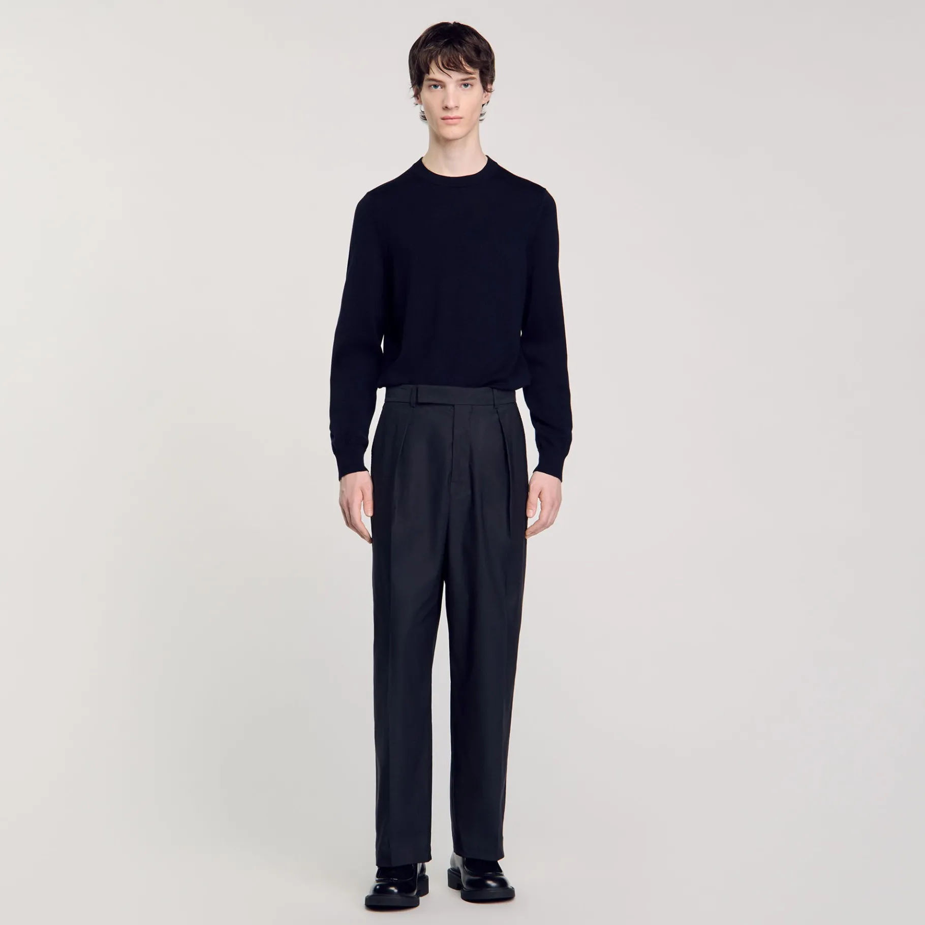 Best Sale SANDRO Pantalon Large à Plis Marine