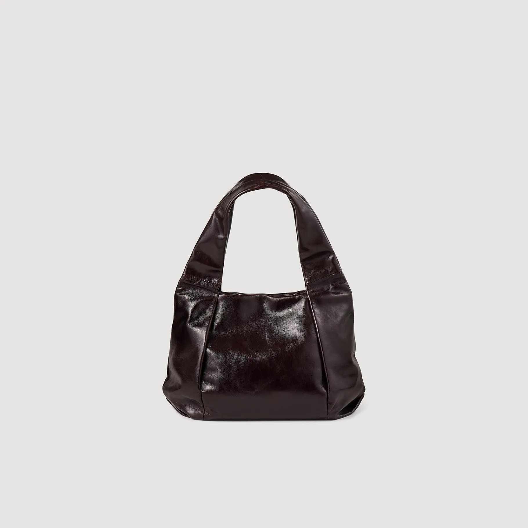 Sale SANDRO Petit Sac En Cuir Brillant Bordeaux