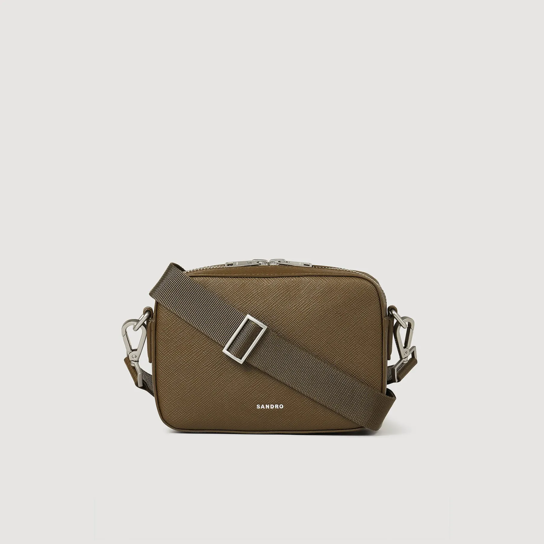 Best Sale SANDRO Petit Sac En Cuir Reconstitué Kaki Fonce