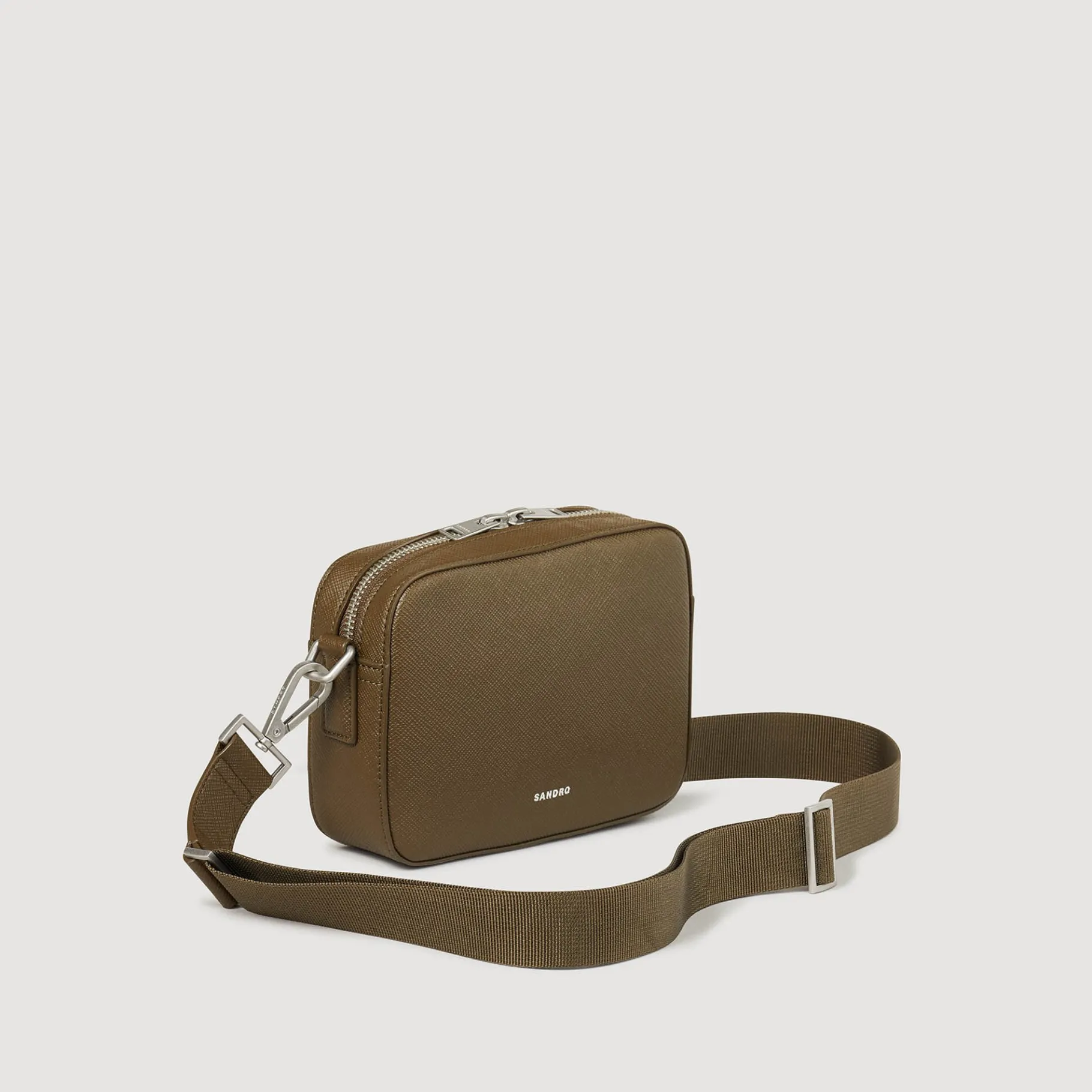 Best Sale SANDRO Petit Sac En Cuir Reconstitué Kaki Fonce