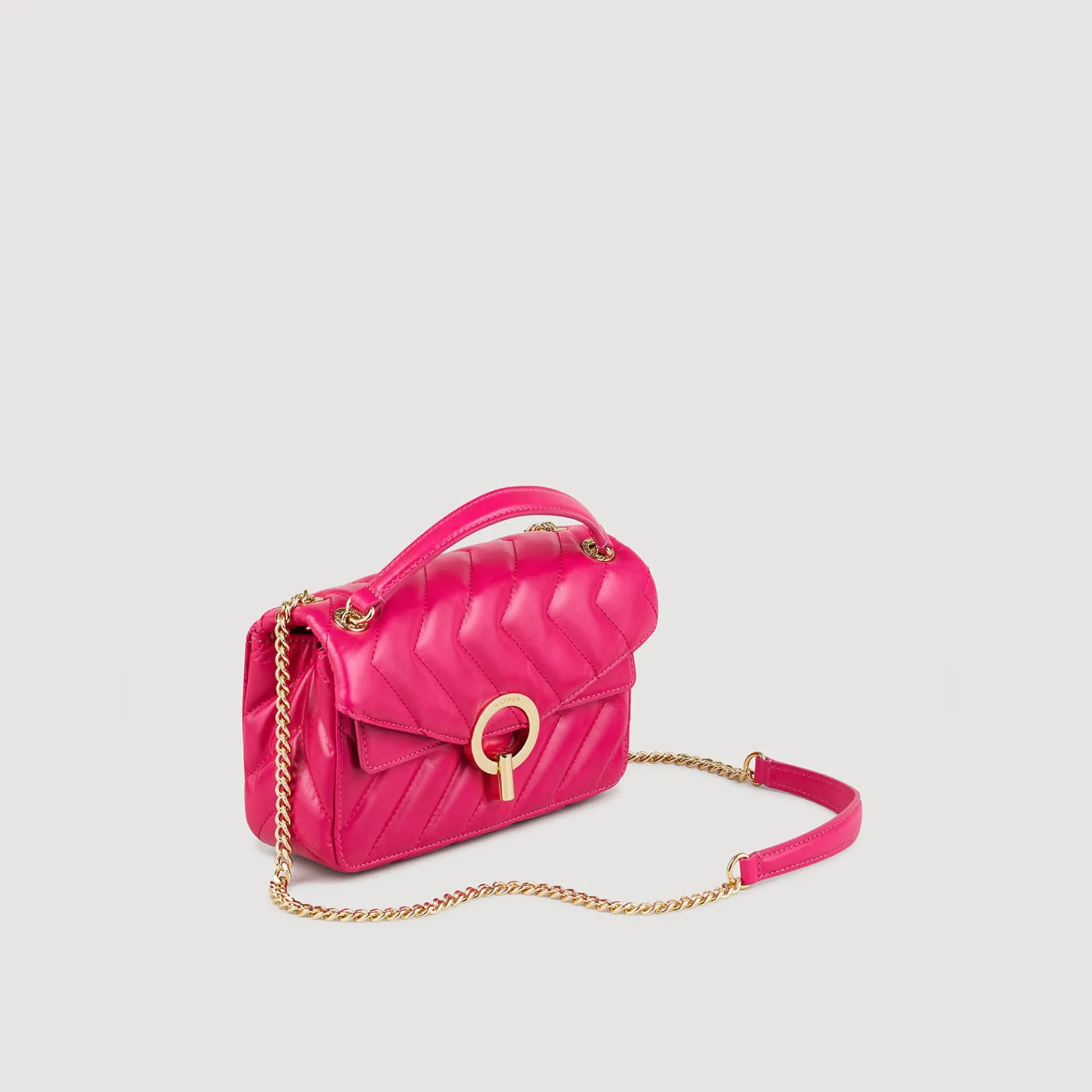 Best SANDRO Petit Sac Yza En Cuir Lisse Fushia