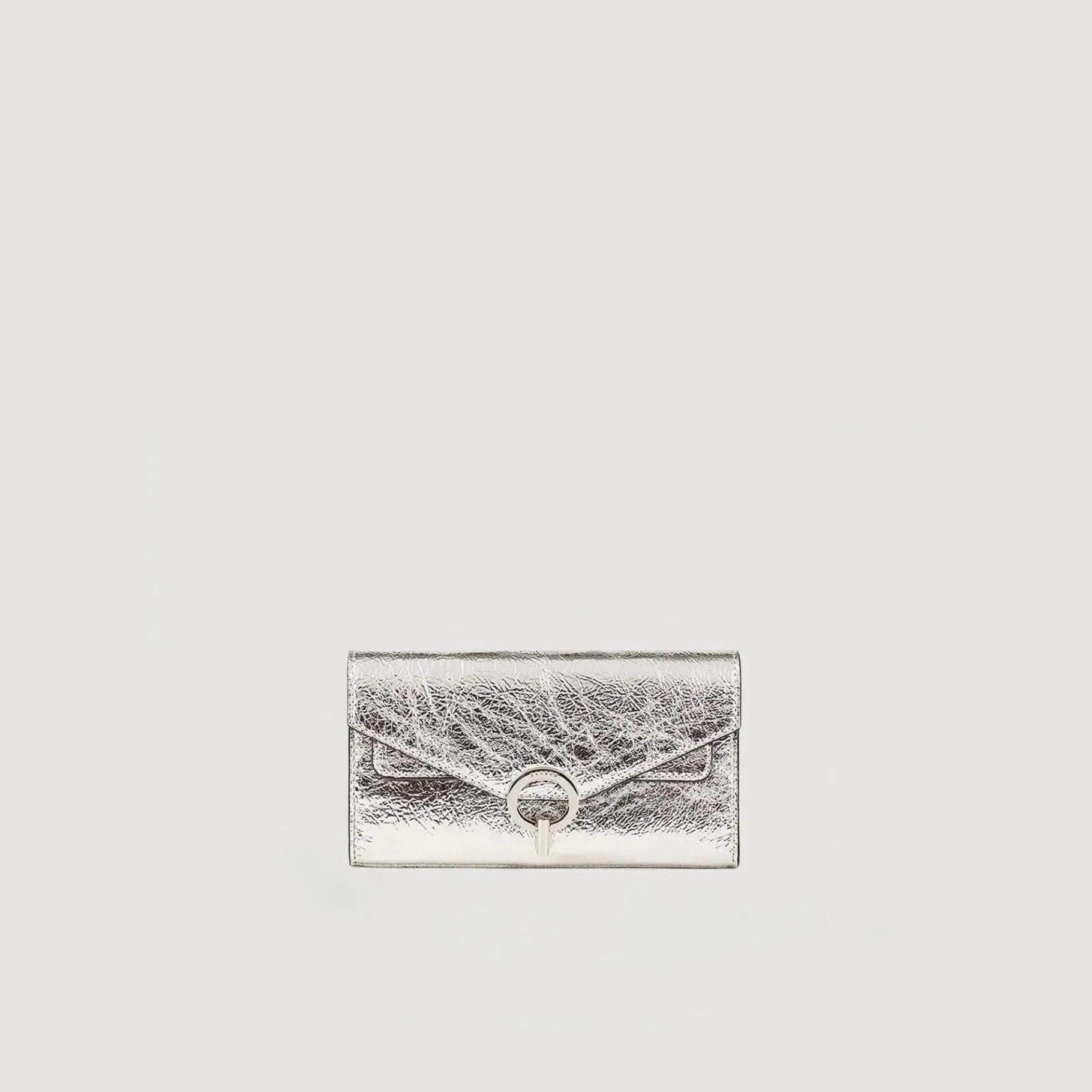 Store SANDRO Pochette Yza En Cuir Argent