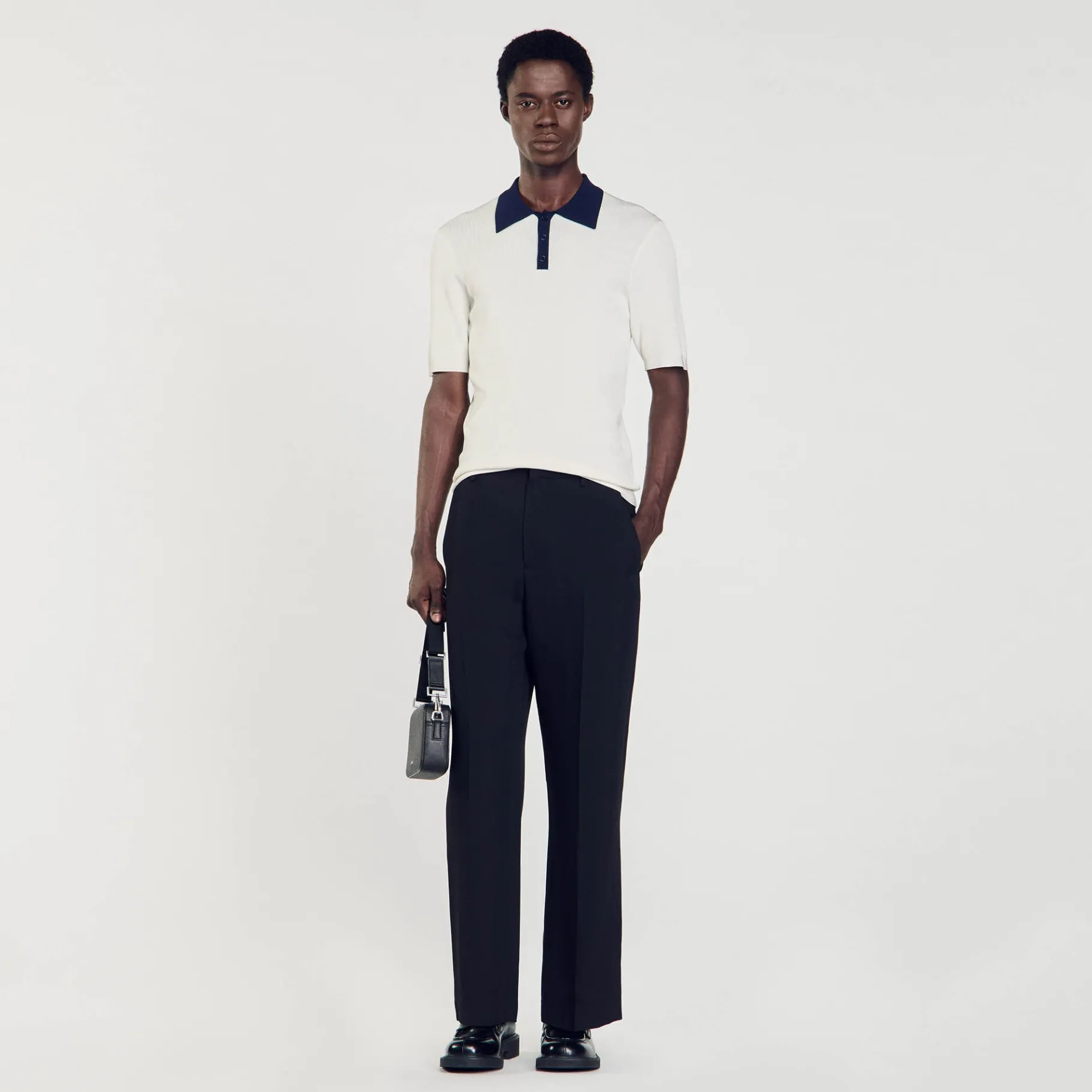 Cheap SANDRO Polo Bicolore Ecru