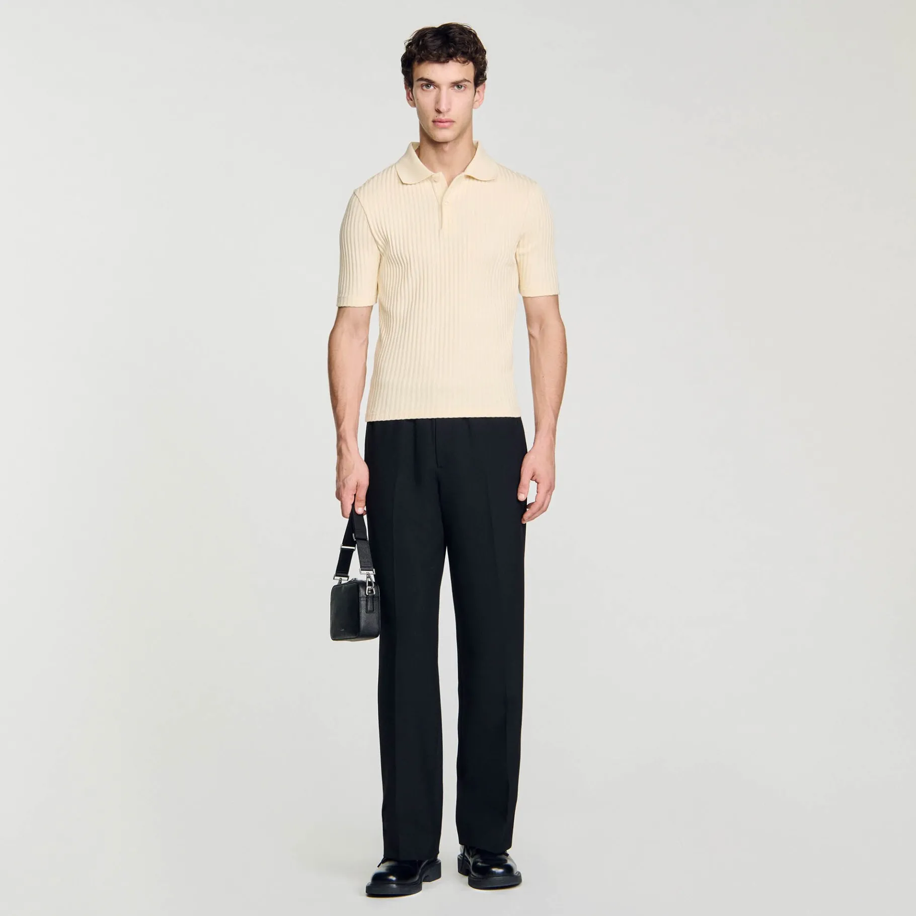 Outlet SANDRO Polo En Coton Beige