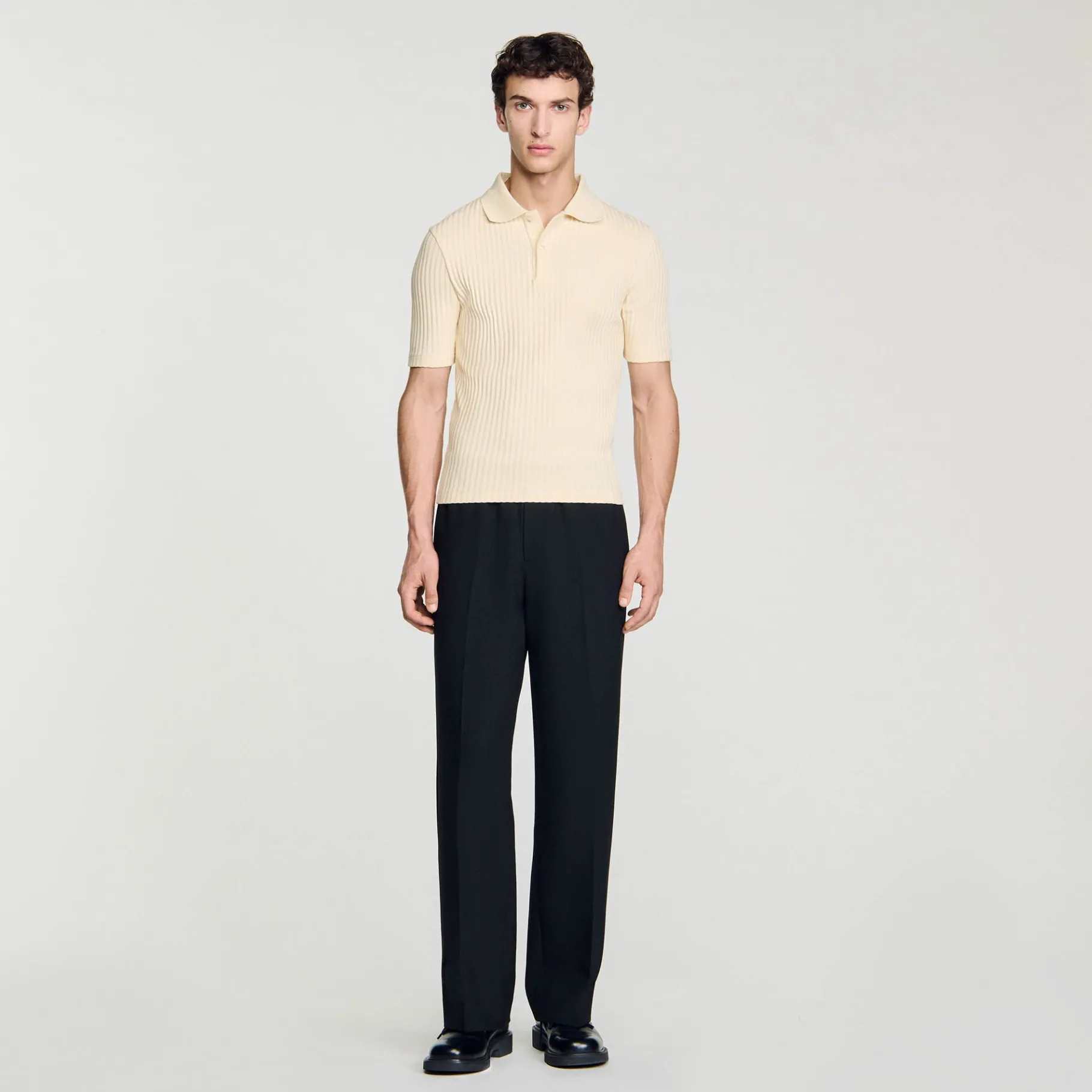 Outlet SANDRO Polo En Coton Beige