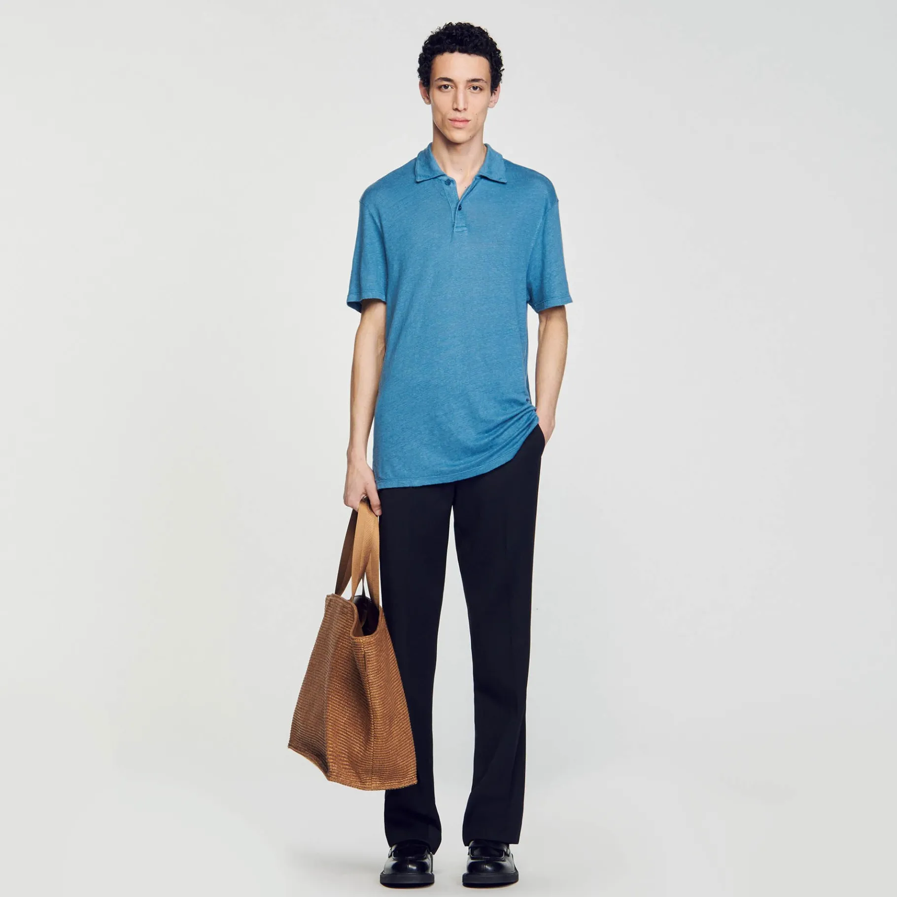 Online SANDRO Polo En Lin Azur