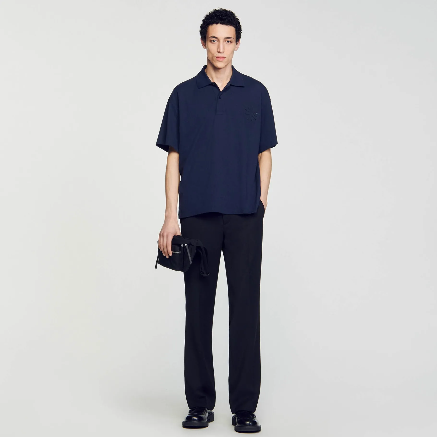 Flash Sale SANDRO Polo Fleur En Coton Marine