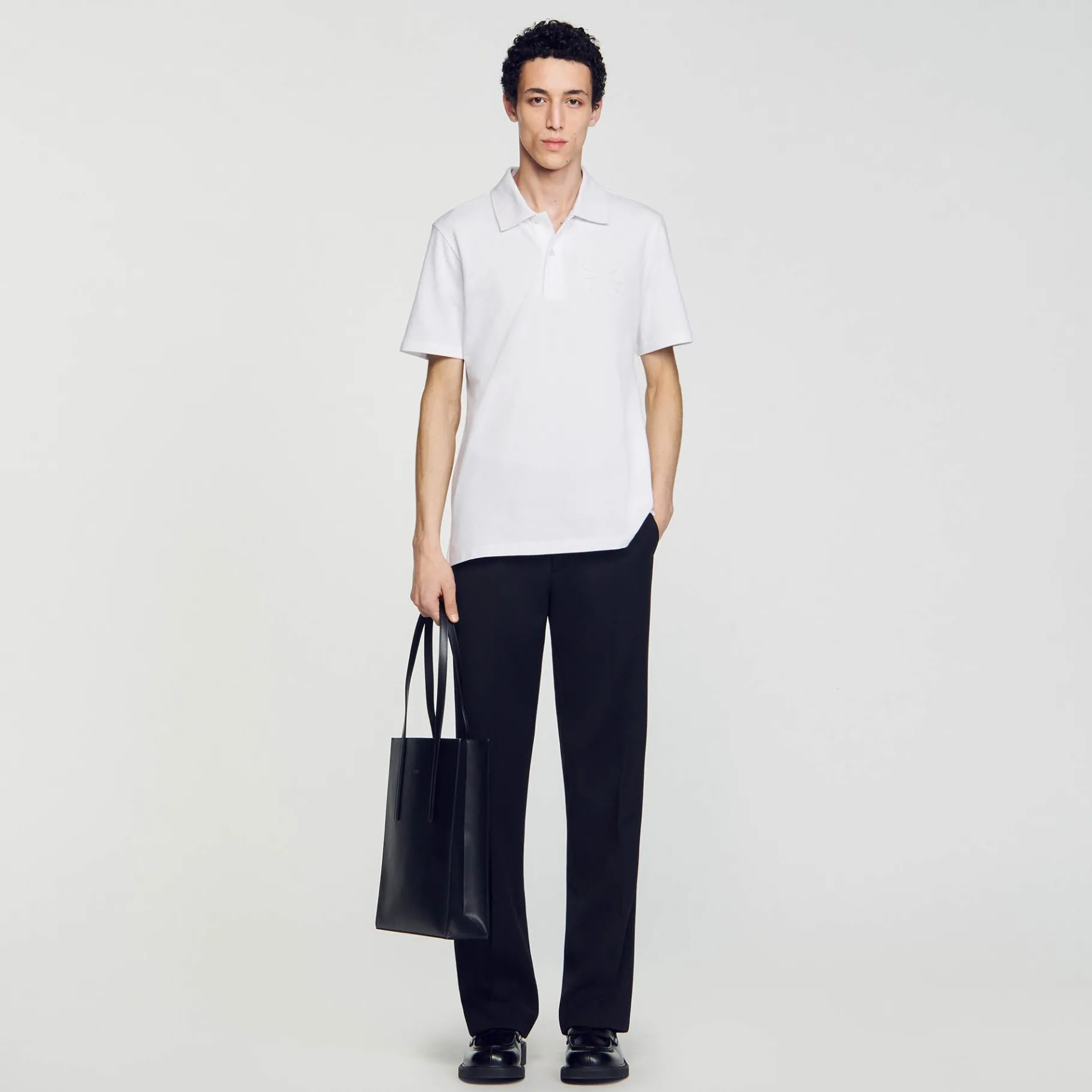 Online SANDRO Polo Fleur En Coton blanc