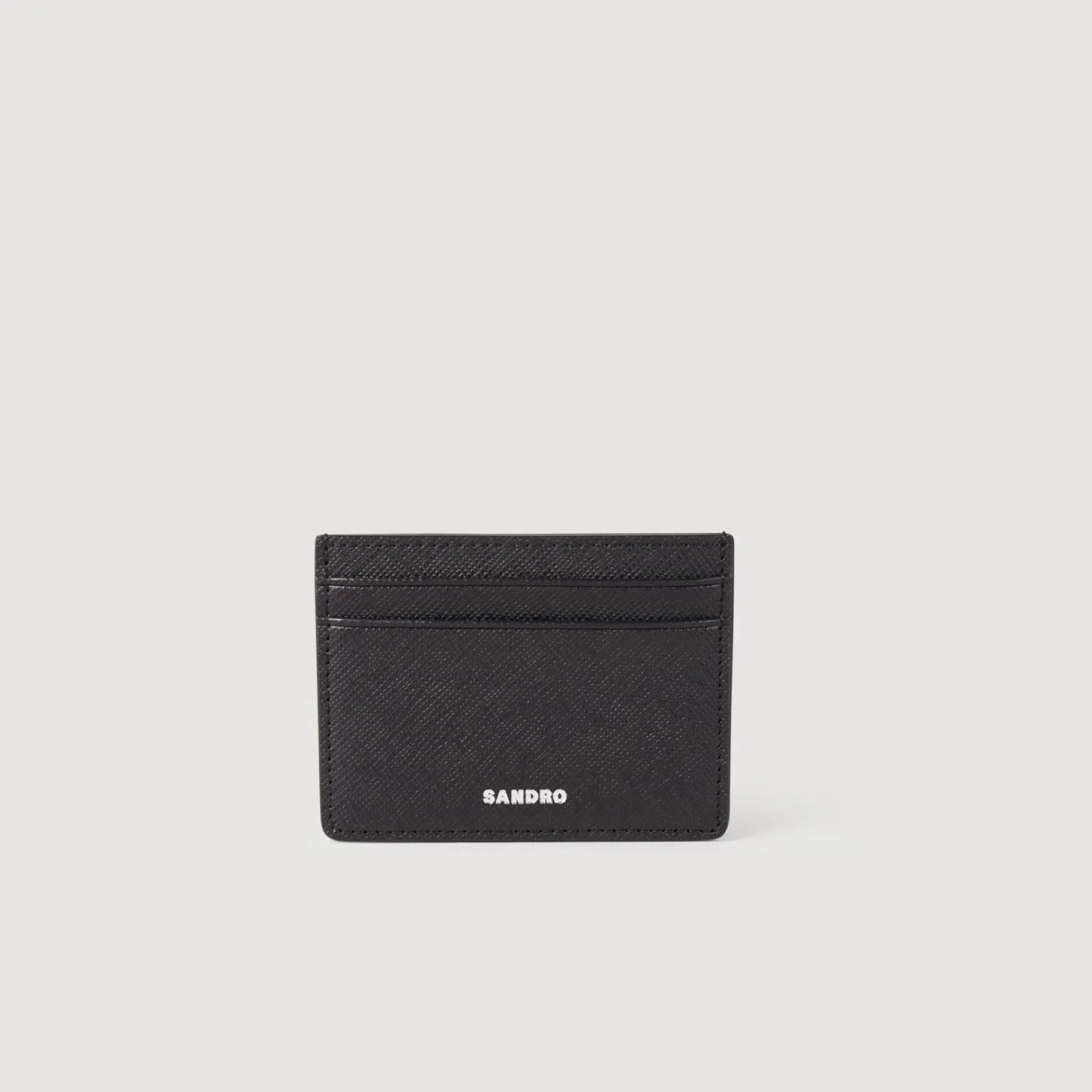 Store SANDRO Porte-cartes En Cuir Reconstitué Noir