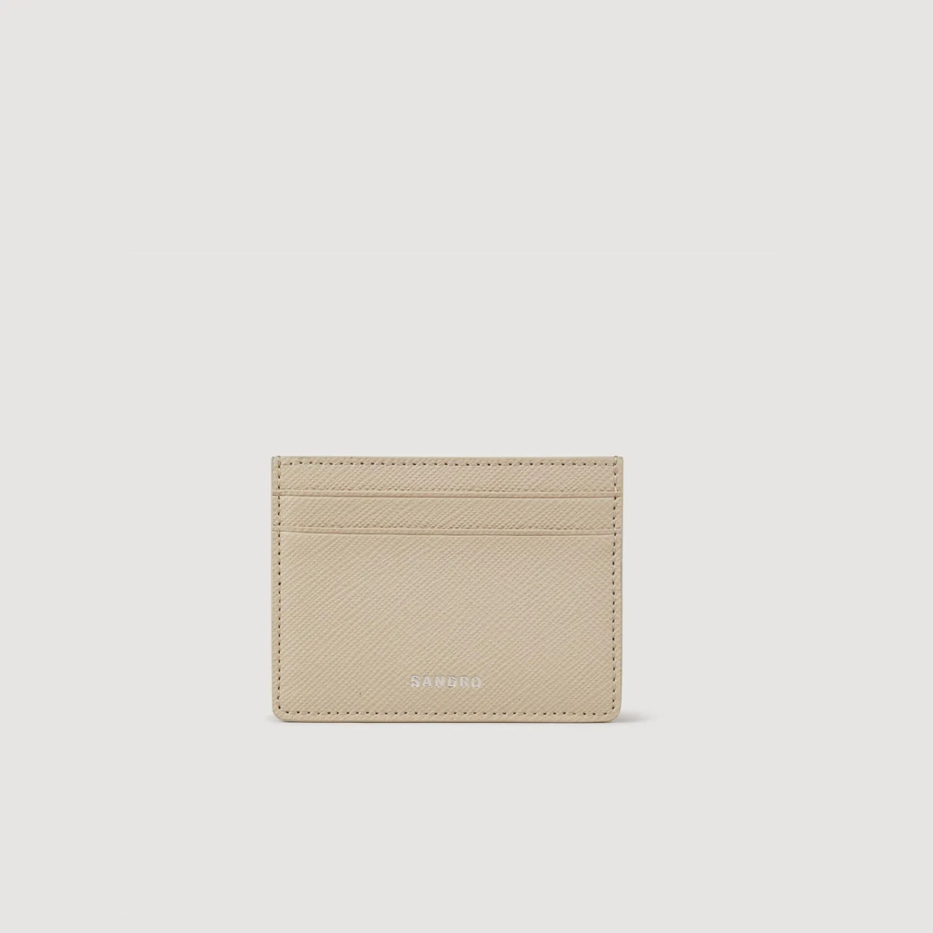 Best SANDRO Porte-cartes En Cuir Reconstitué Gris Clair
