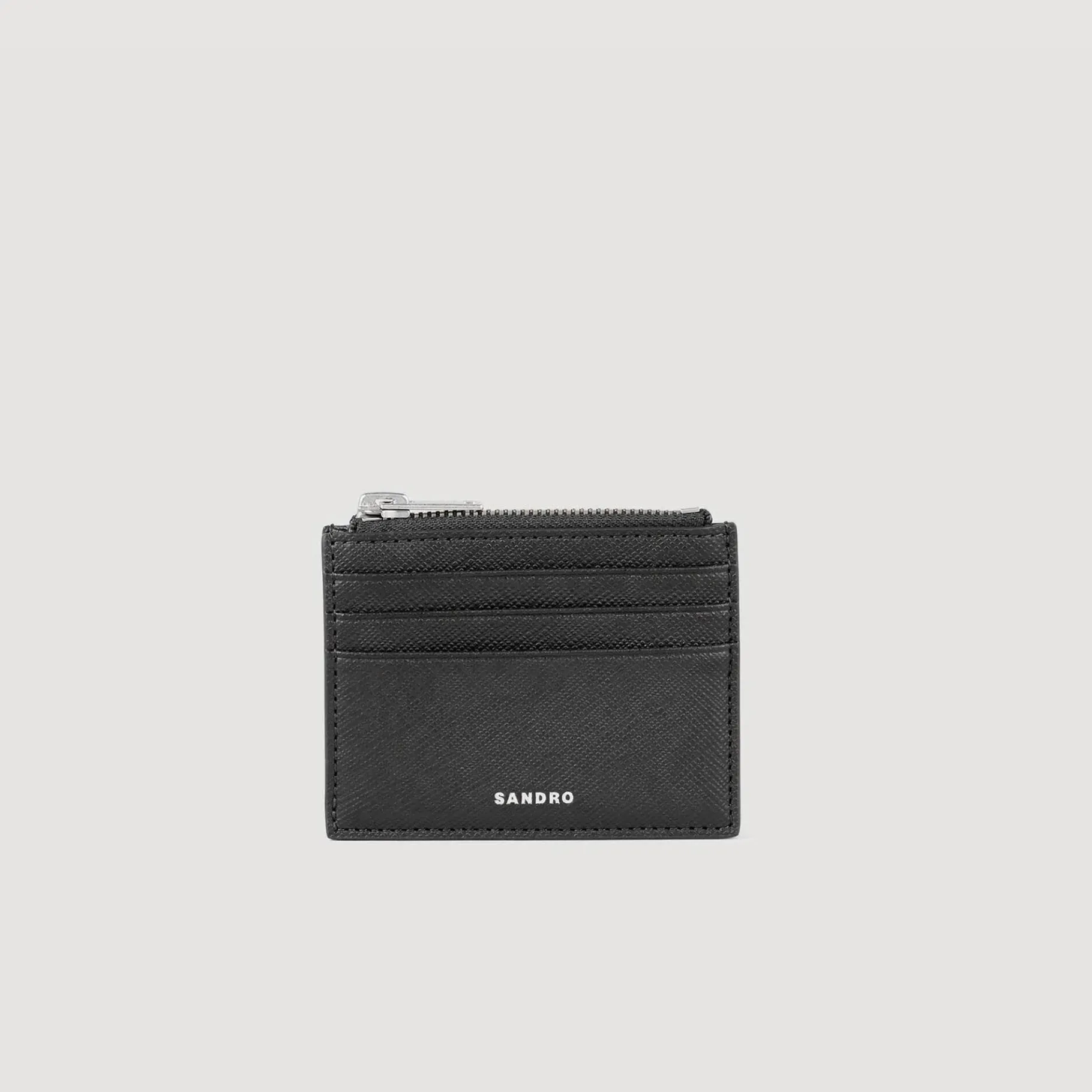 Outlet SANDRO Porte-cartes En Cuir Reconstitué Noir