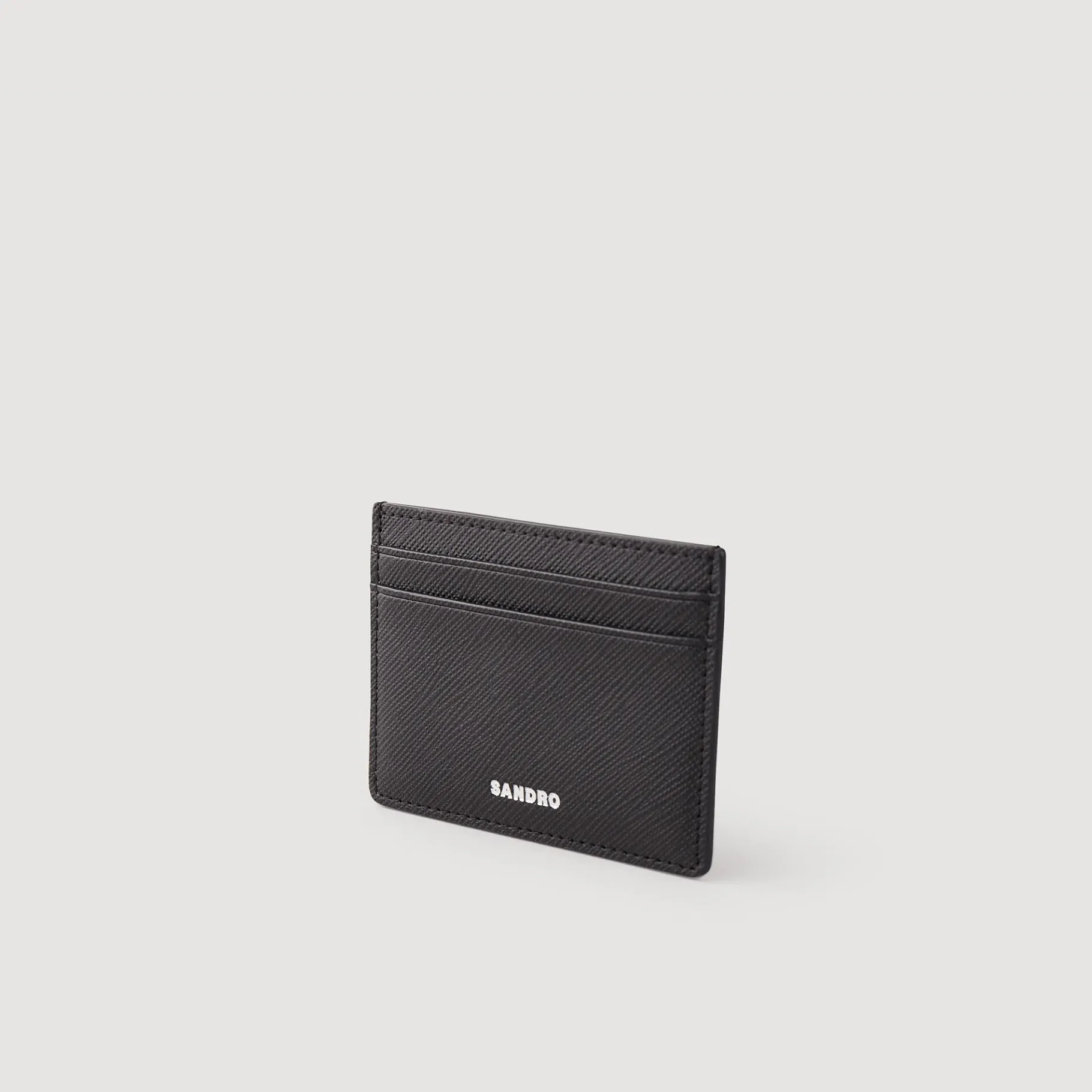 Store SANDRO Porte-cartes En Cuir Reconstitué Noir