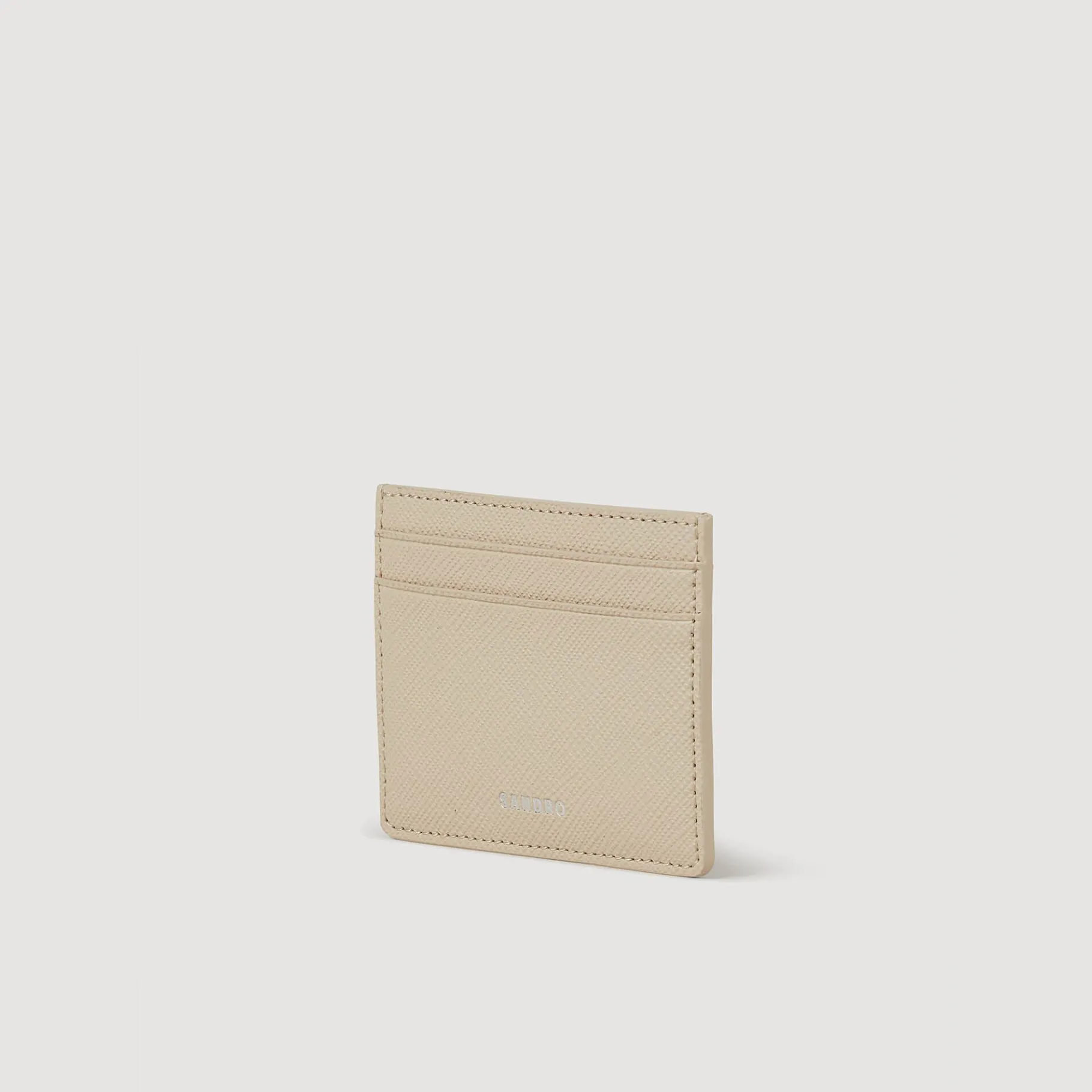 Best SANDRO Porte-cartes En Cuir Reconstitué Gris Clair