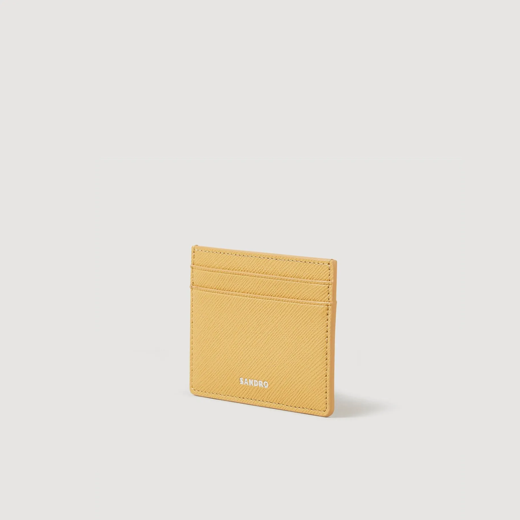 Best SANDRO Porte-cartes En Cuir Reconstitué Beige