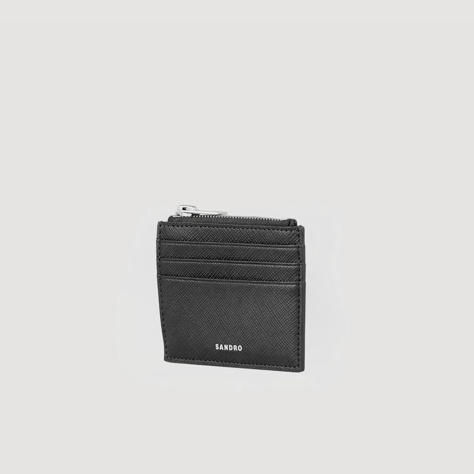 Outlet SANDRO Porte-cartes En Cuir Reconstitué Noir