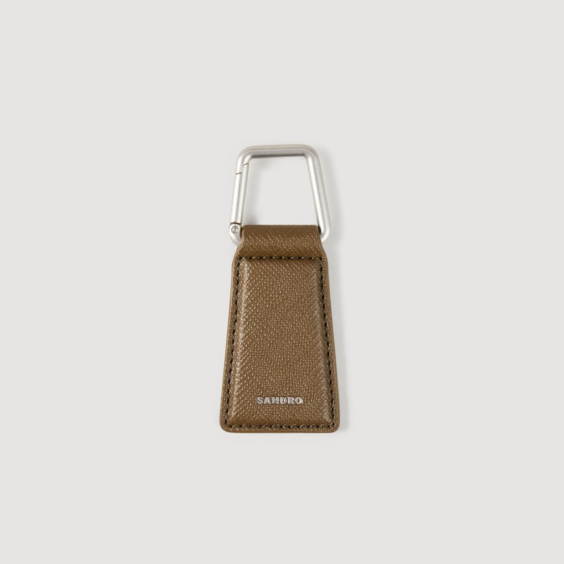 Cheap SANDRO Porte-clés En Cuir Kaki Fonce