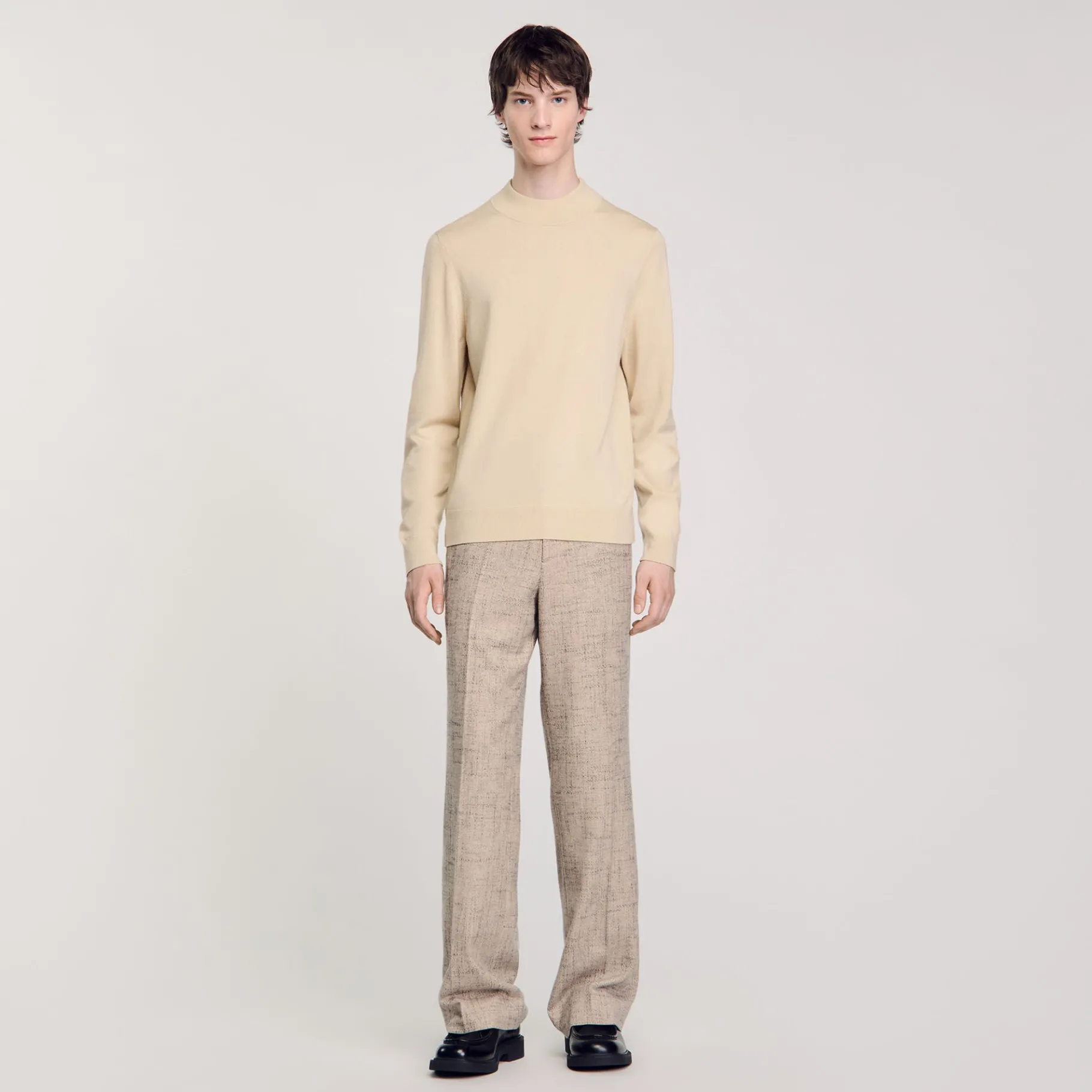 Outlet SANDRO Pull à Col Cheminée Creme