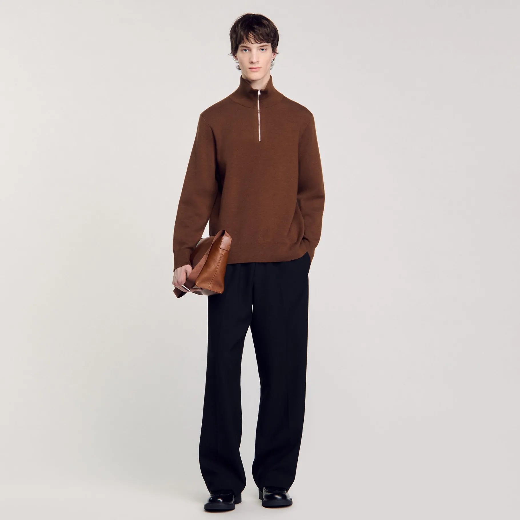 Best Sale SANDRO Pull Camionneur Caramel