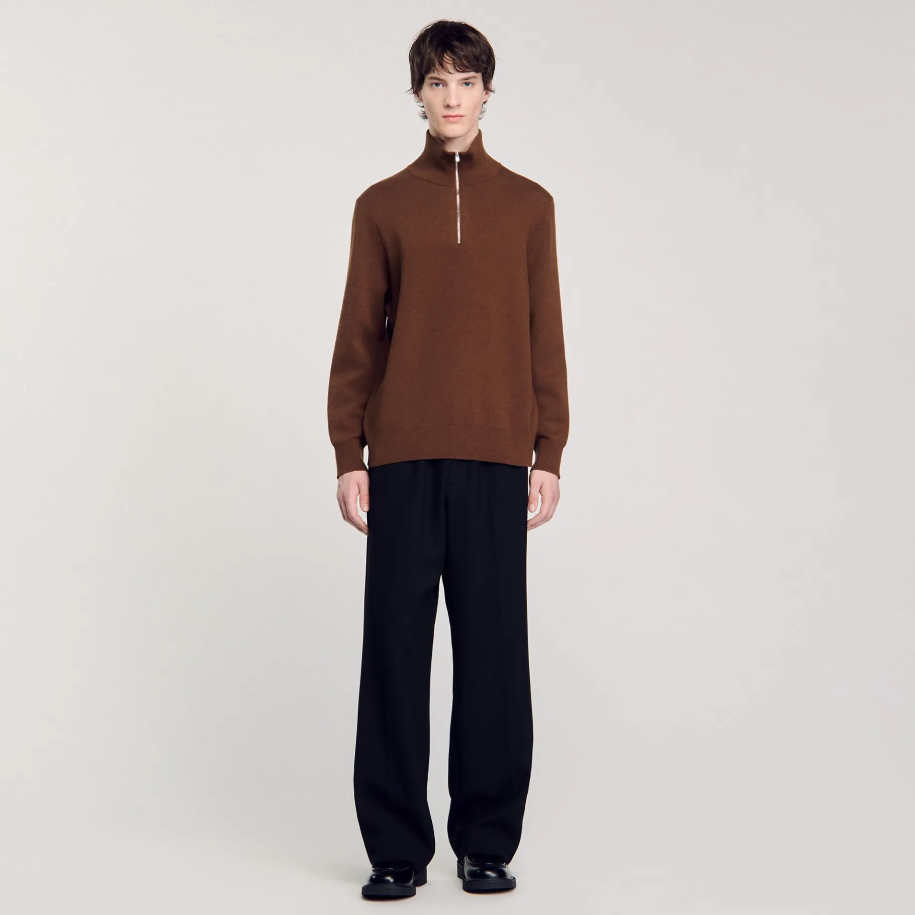Best Sale SANDRO Pull Camionneur Caramel