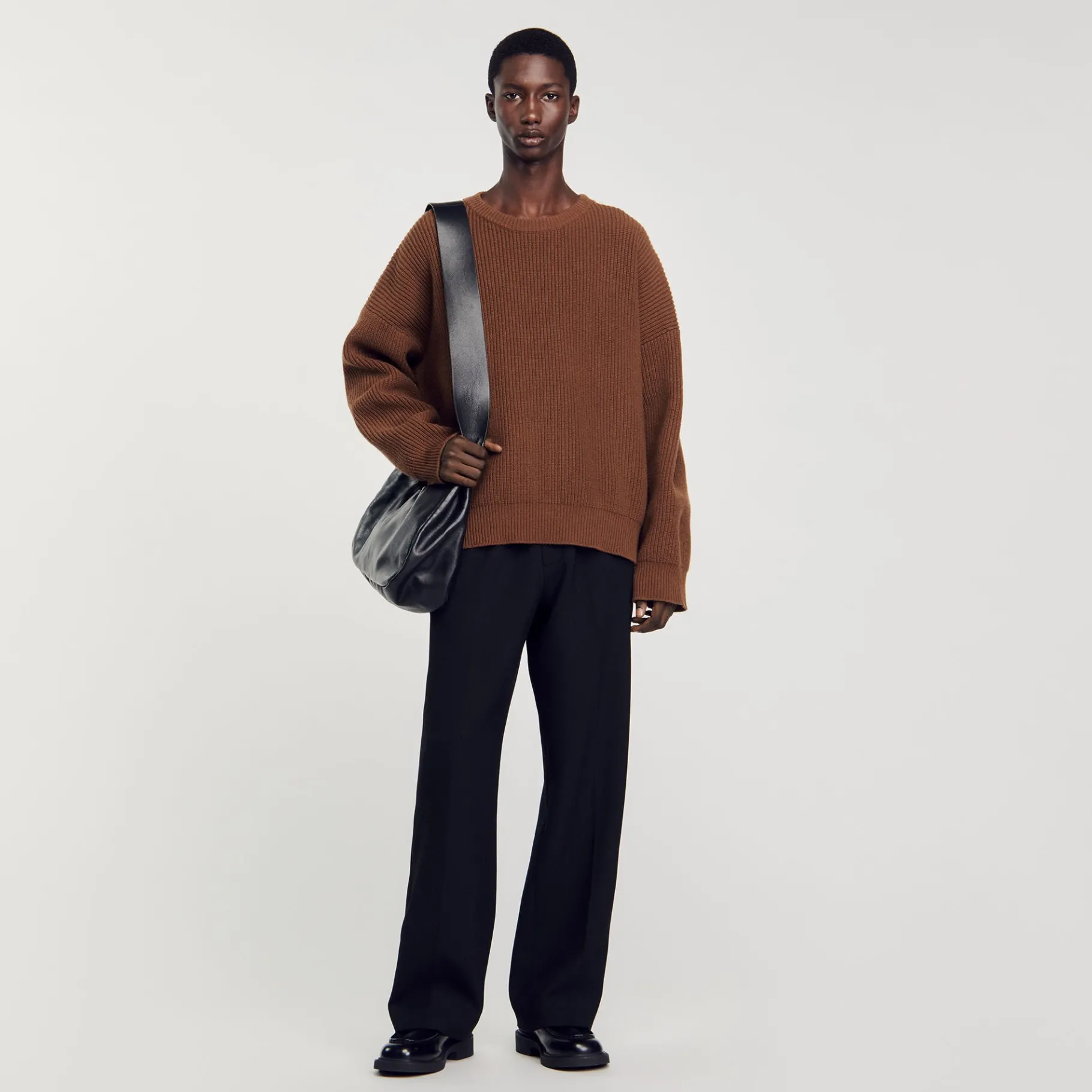 Flash Sale SANDRO Pull Côtelé En Maille Caramel