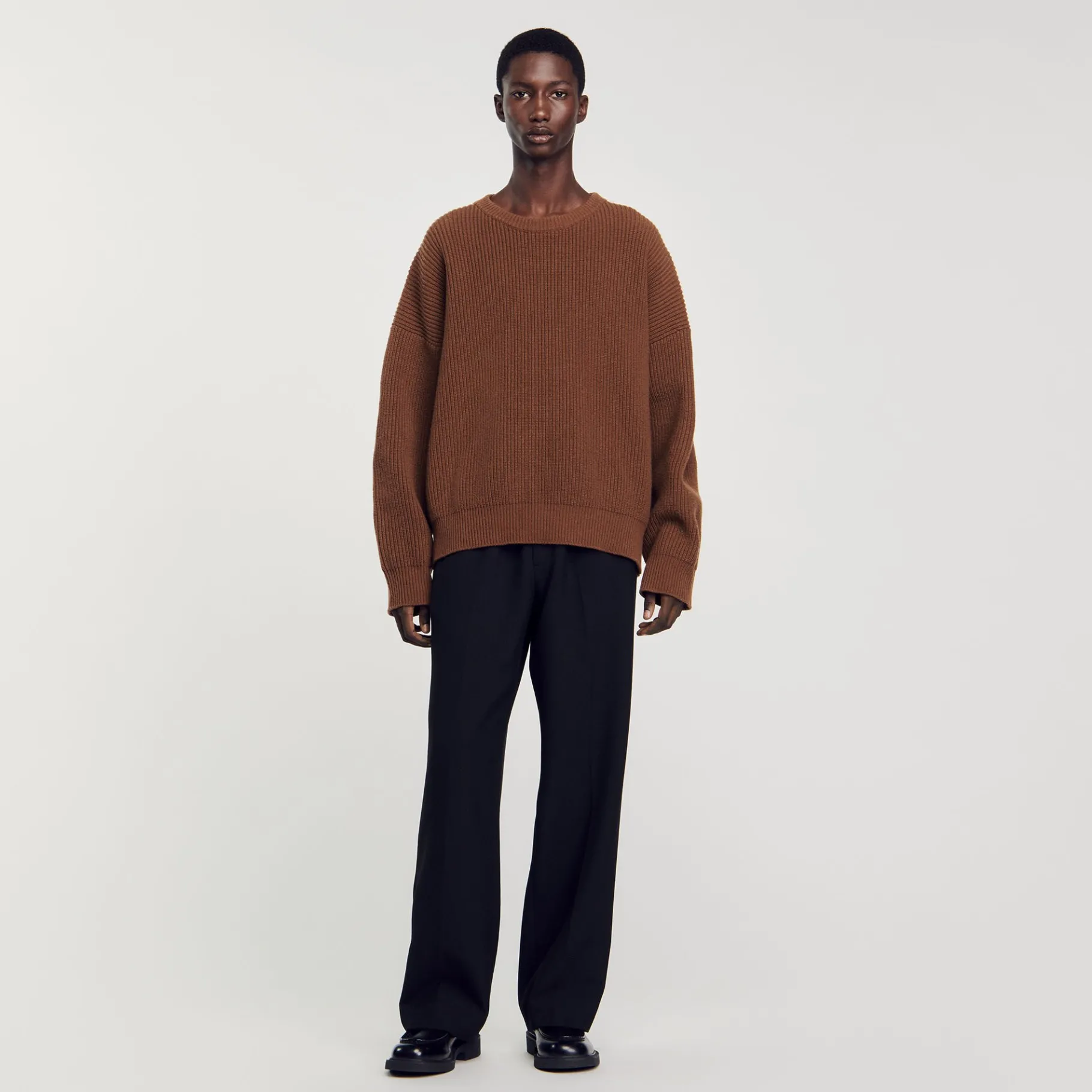 Flash Sale SANDRO Pull Côtelé En Maille Caramel