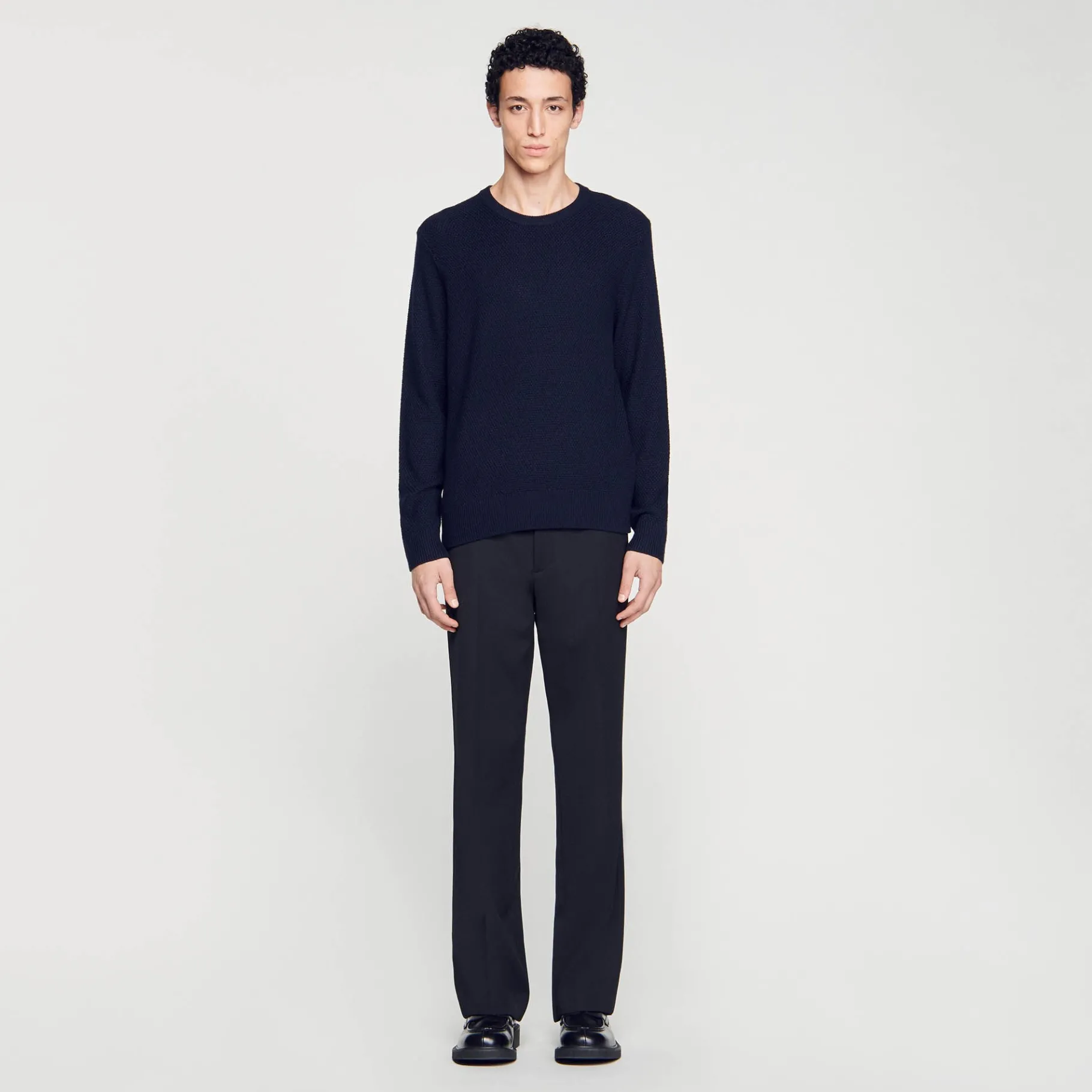 Discount SANDRO Pull En Laine Marine