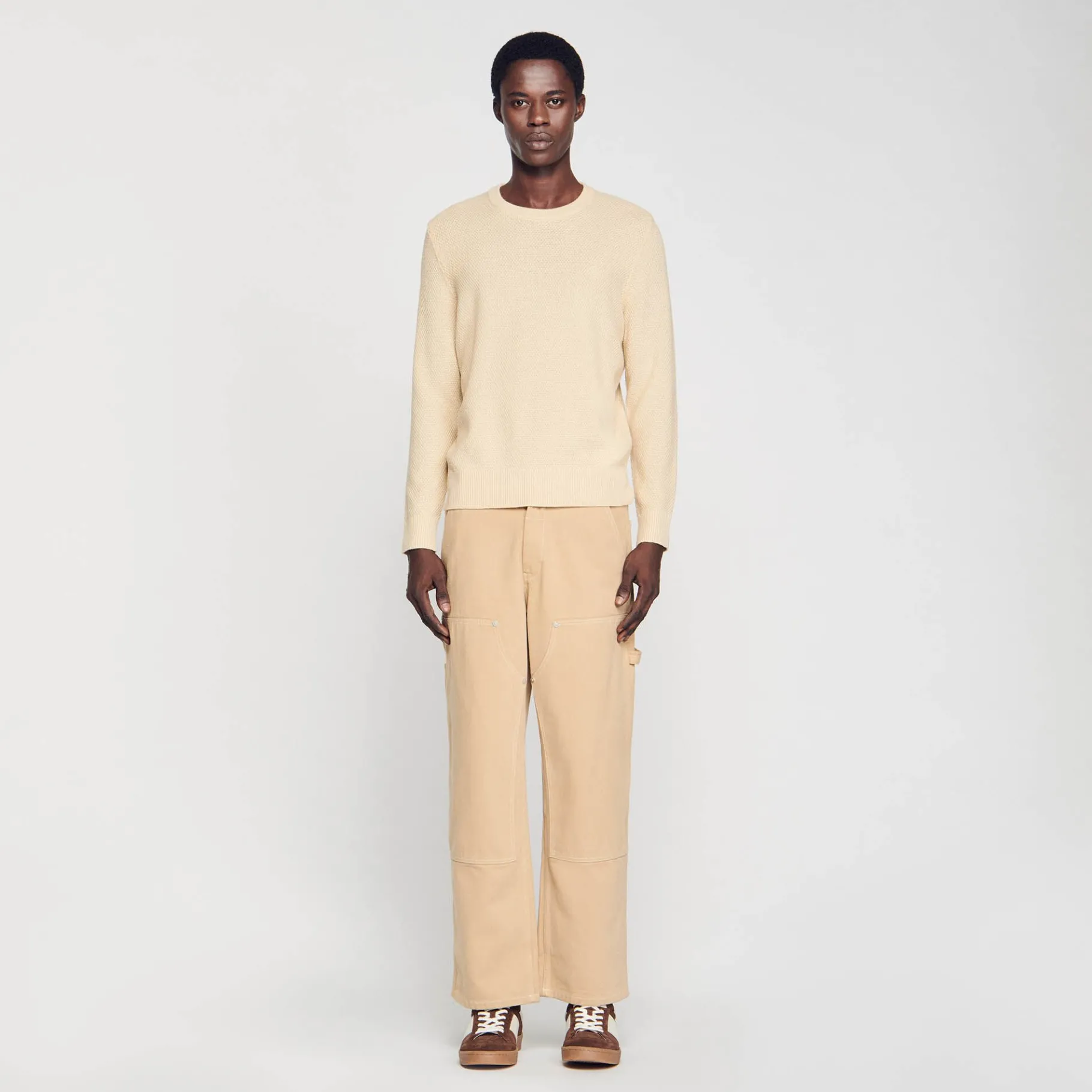 Online SANDRO Pull En Laine Ecru / mastic