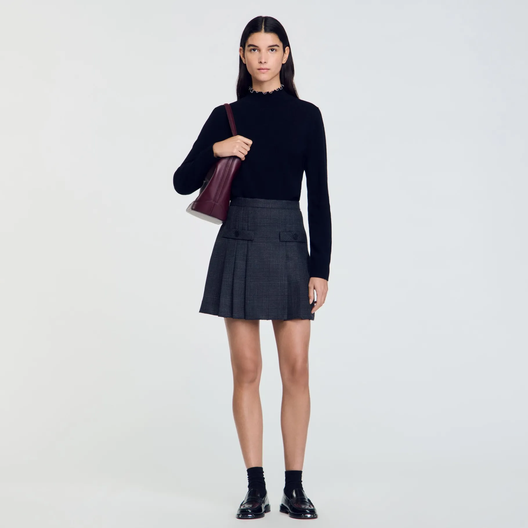 Outlet SANDRO Pull En Laine Et Cachemire Noir
