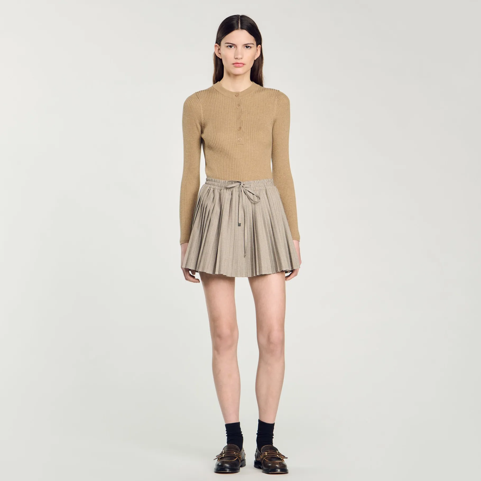 Flash Sale SANDRO Pull En Maille Côtelée Kaki