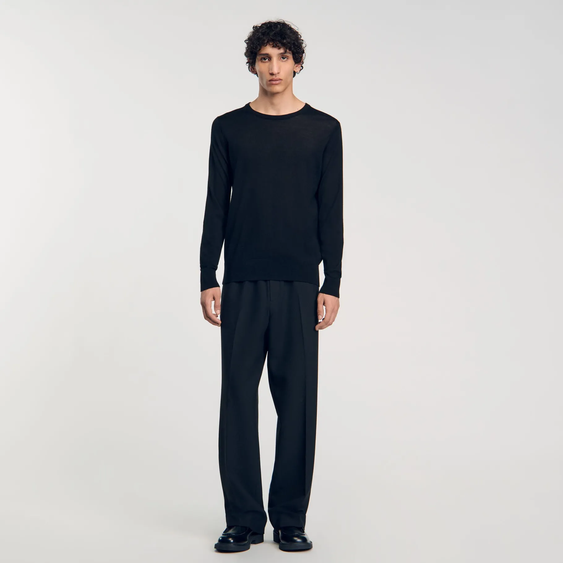 Discount SANDRO Pull En Maille Fine Noir
