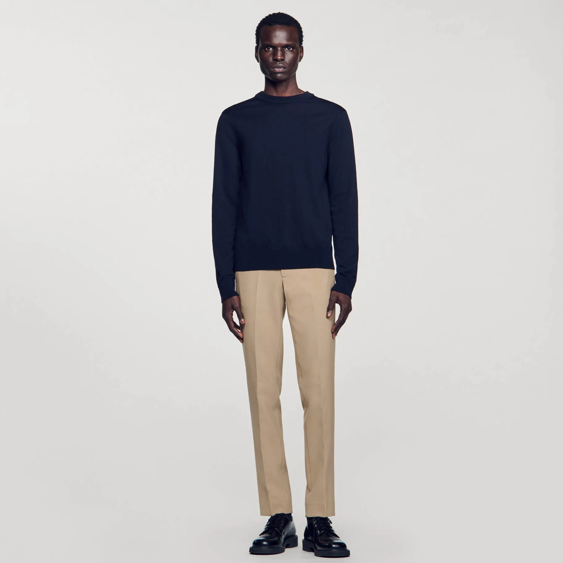 Flash Sale SANDRO Pull En Maille Fine En Laine Marine