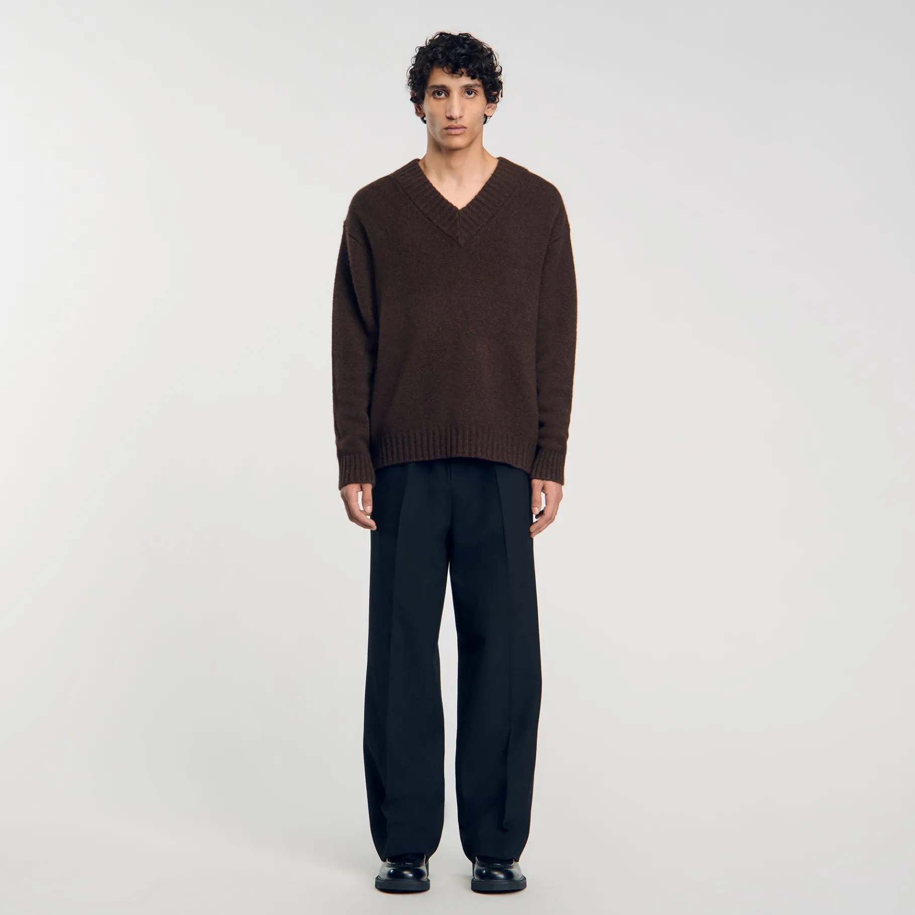 Cheap SANDRO Pull En Maille épaisse Marron