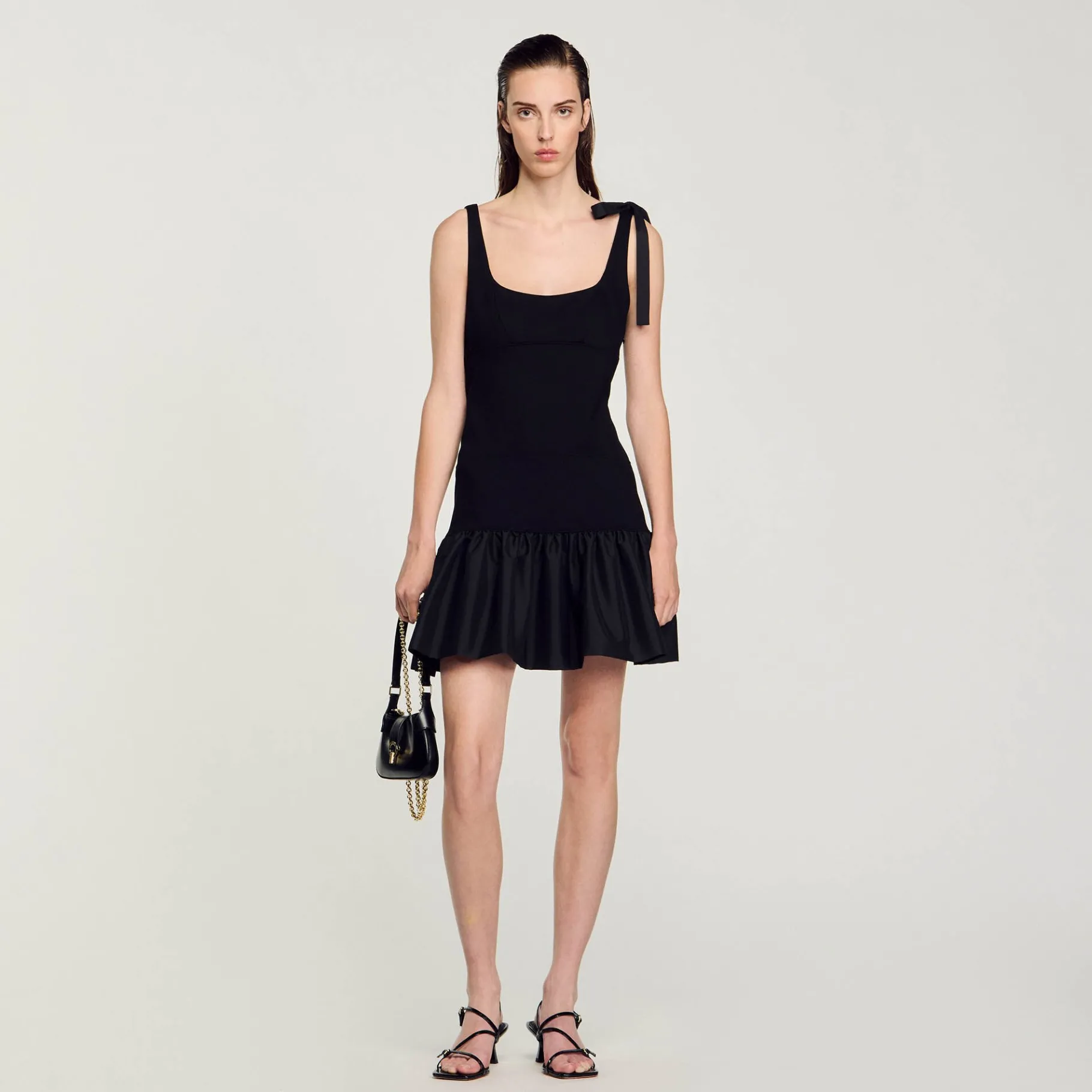 Online SANDRO Robe Courte Bimatières Noir